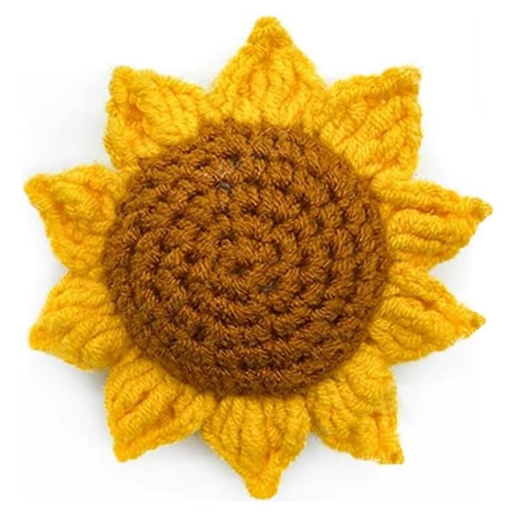 Almohadilla de Alfileres Girasol Wanshui 9x9 cm Tejida a Mano