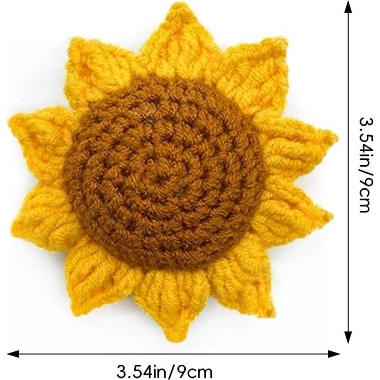 Almohadilla de Alfileres Girasol Wanshui 9x9 cm Tejida a Mano