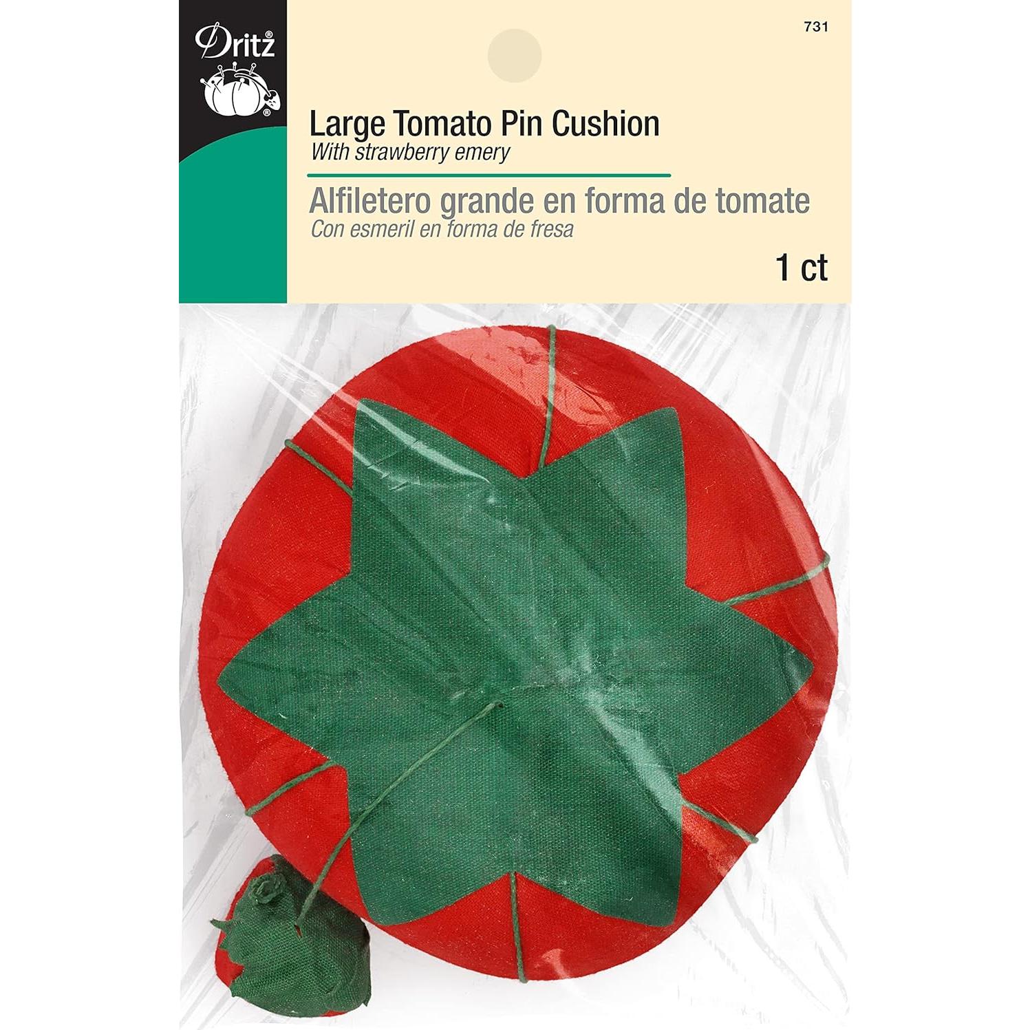 Cojín de Alfileres Grande Dritz 10.16 cm Rojo con Fresa Emery