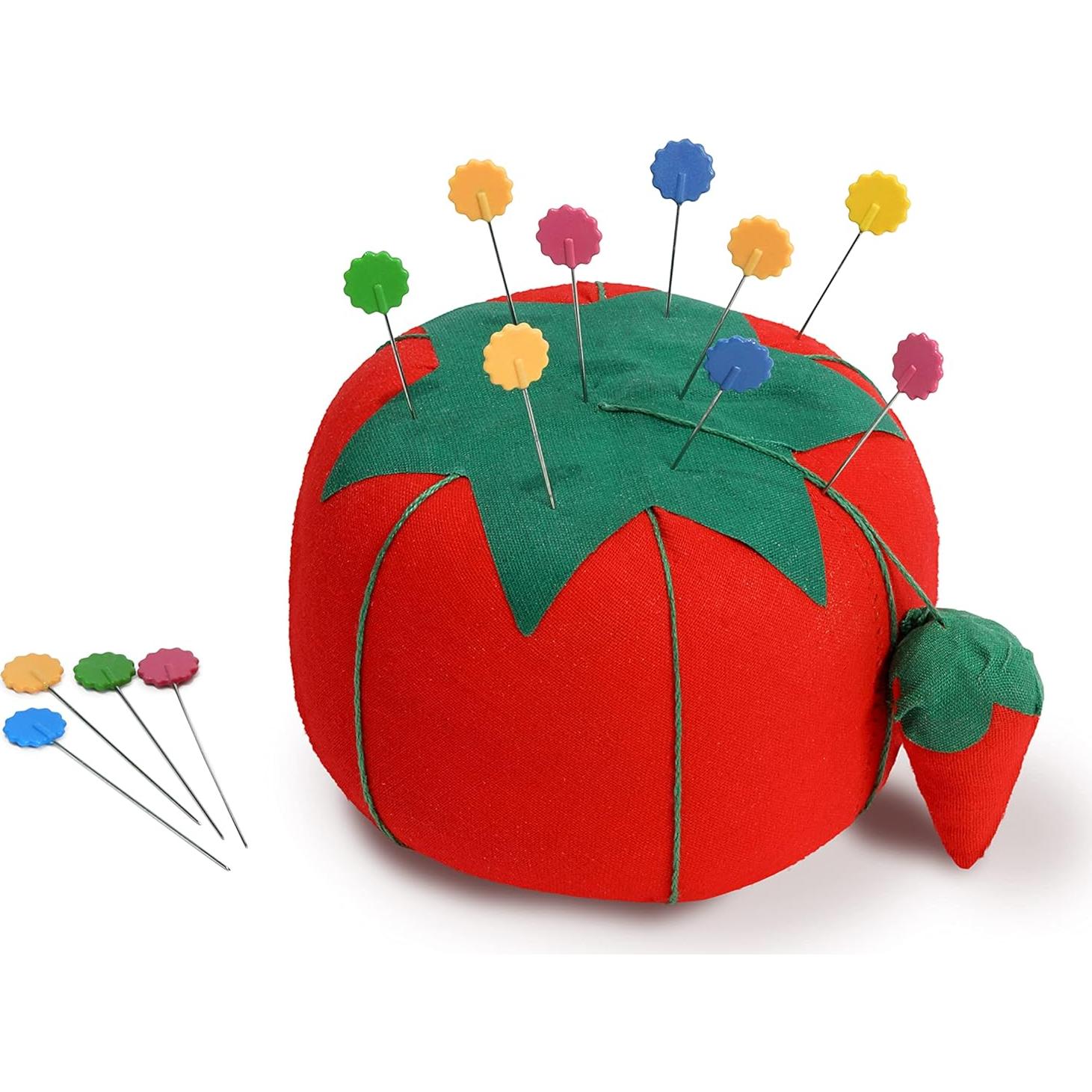 Cojín de Alfileres Grande Dritz 10.16 cm Rojo con Fresa Emery