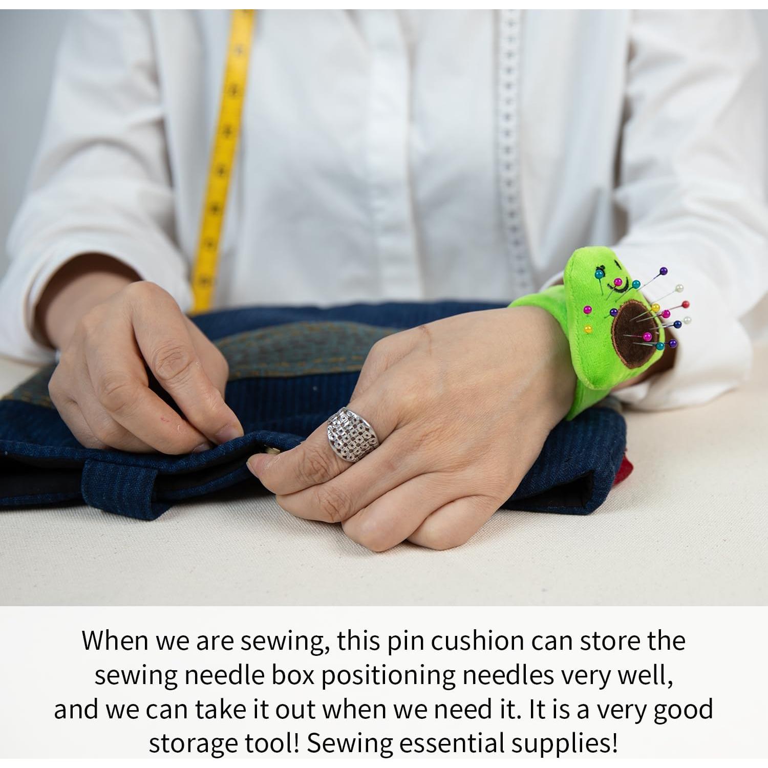 Almohadilla de Muñeca Naranja CREAWONDER con 80 Alfileres