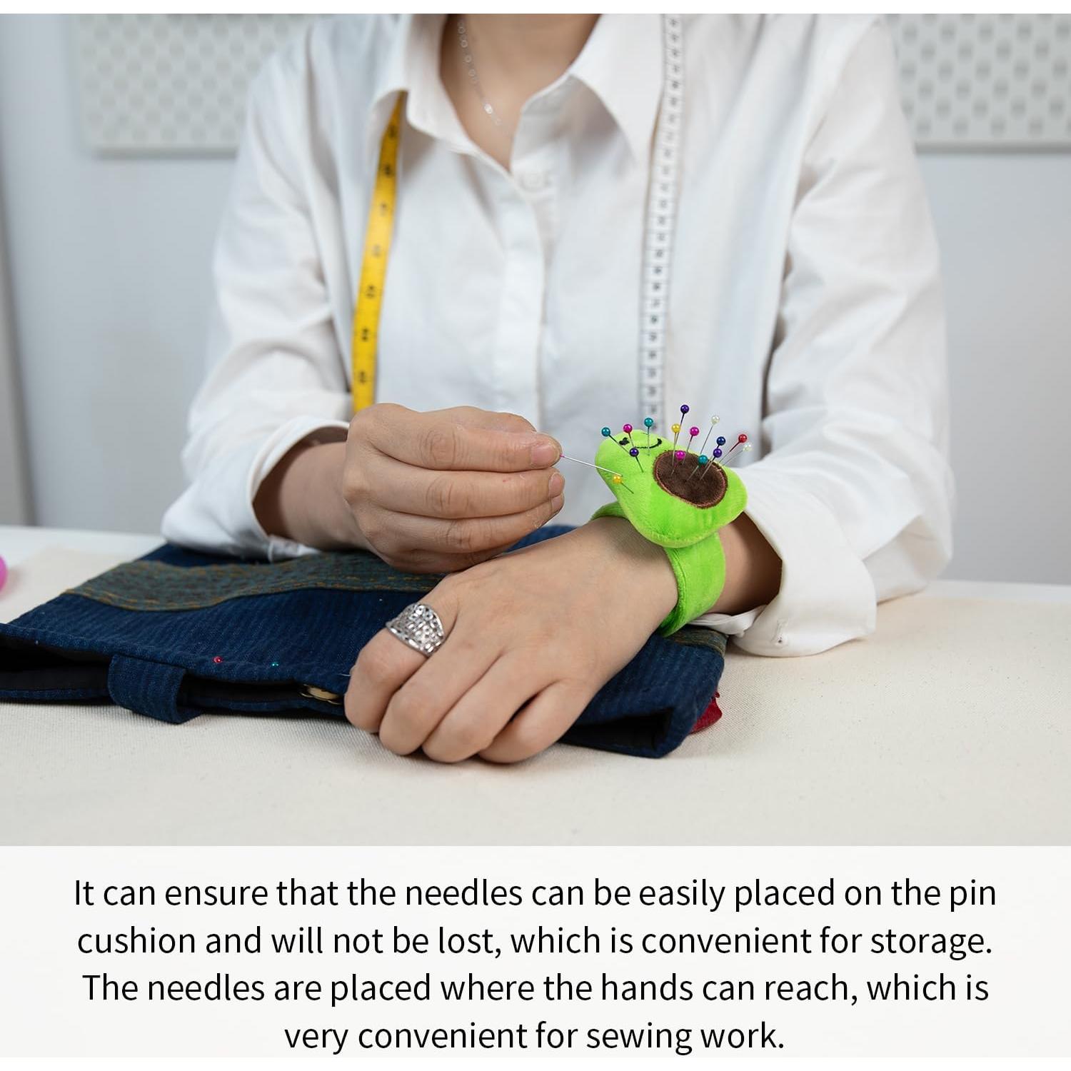 Almohadilla de Muñeca Naranja CREAWONDER con 80 Alfileres