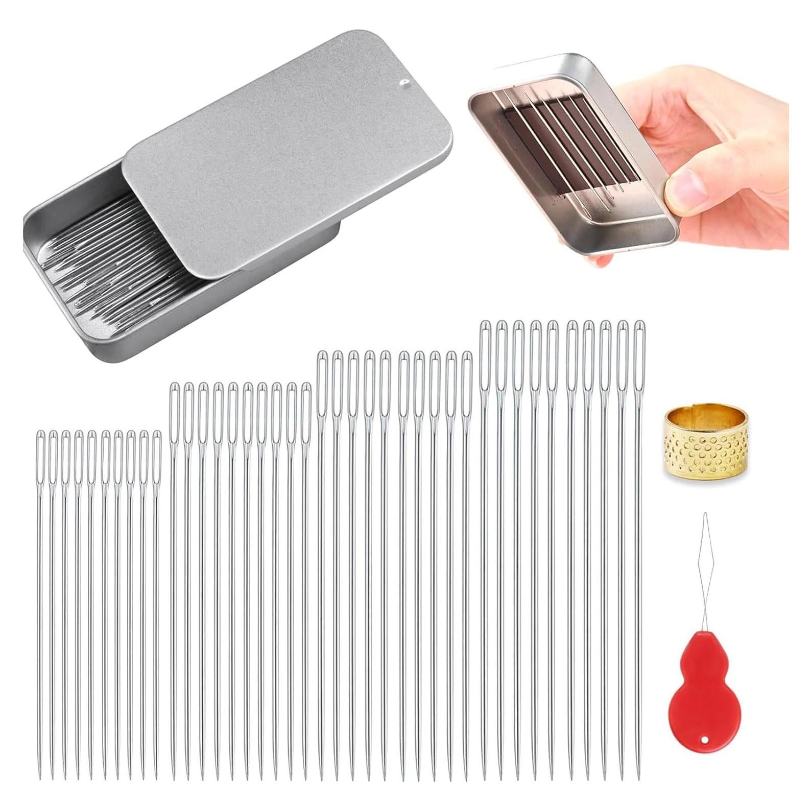 Juego de Agujas de Coser Yzzyemn 40 Piezas Ojo Grande