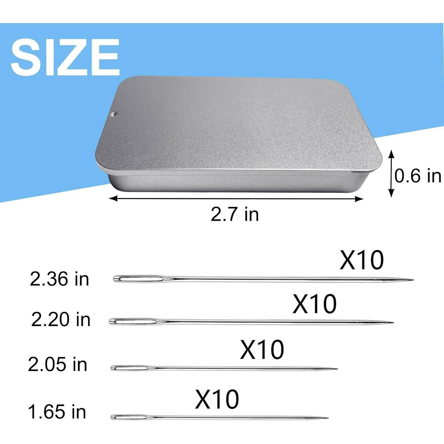 Juego de Agujas de Coser Yzzyemn 40 Piezas Ojo Grande