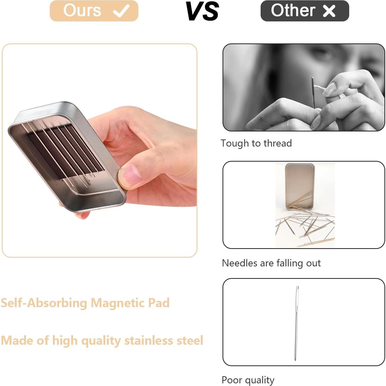 Juego de Agujas de Coser Yzzyemn 40 Piezas Ojo Grande