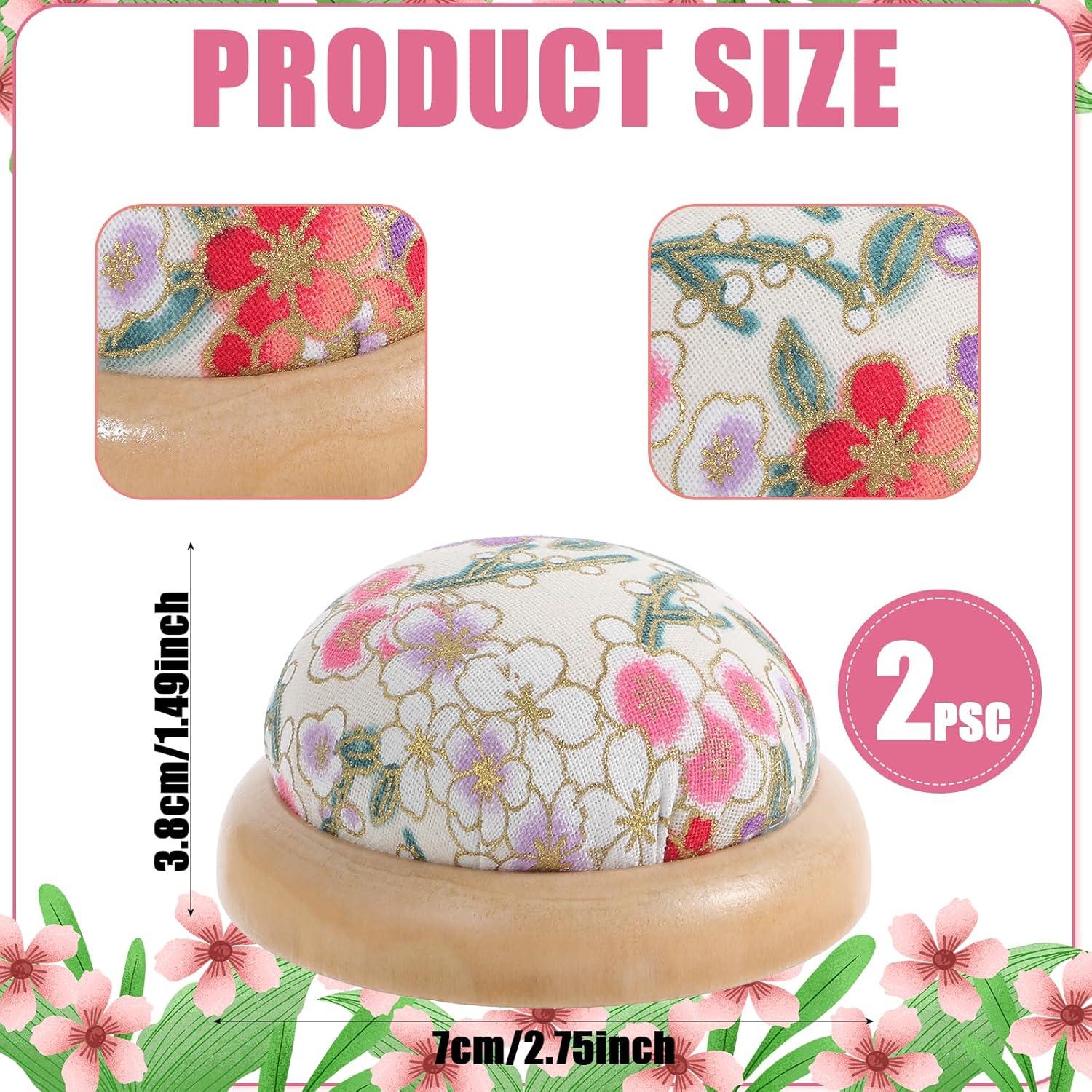 2 Almohadillas Redondas de Agujas con Base de Madera CIATBYYJ