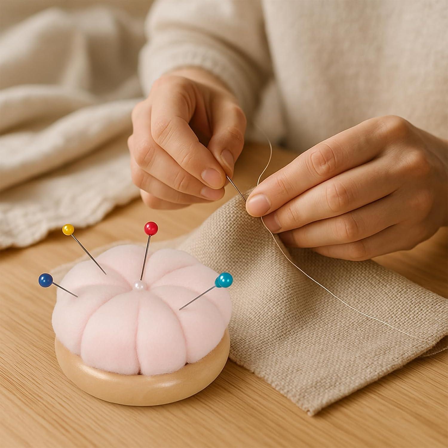 Almohadón de Agujas Mozeat Lens Rosa Claro 7cm para Costura