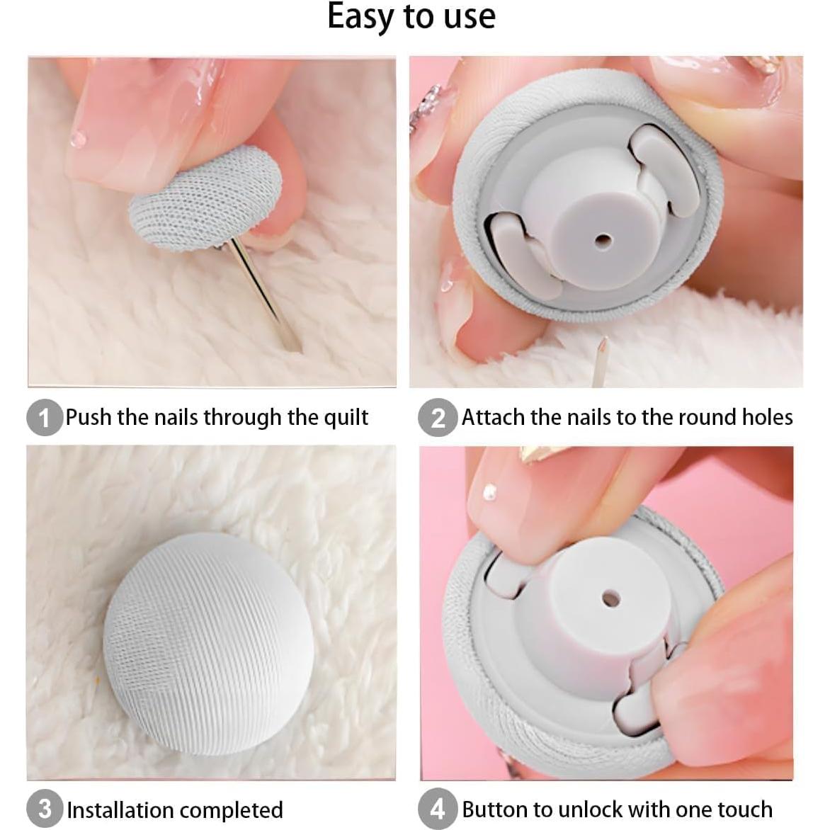 20 Clips de Edredón Naturahand con Caja de Almacenamiento Gris