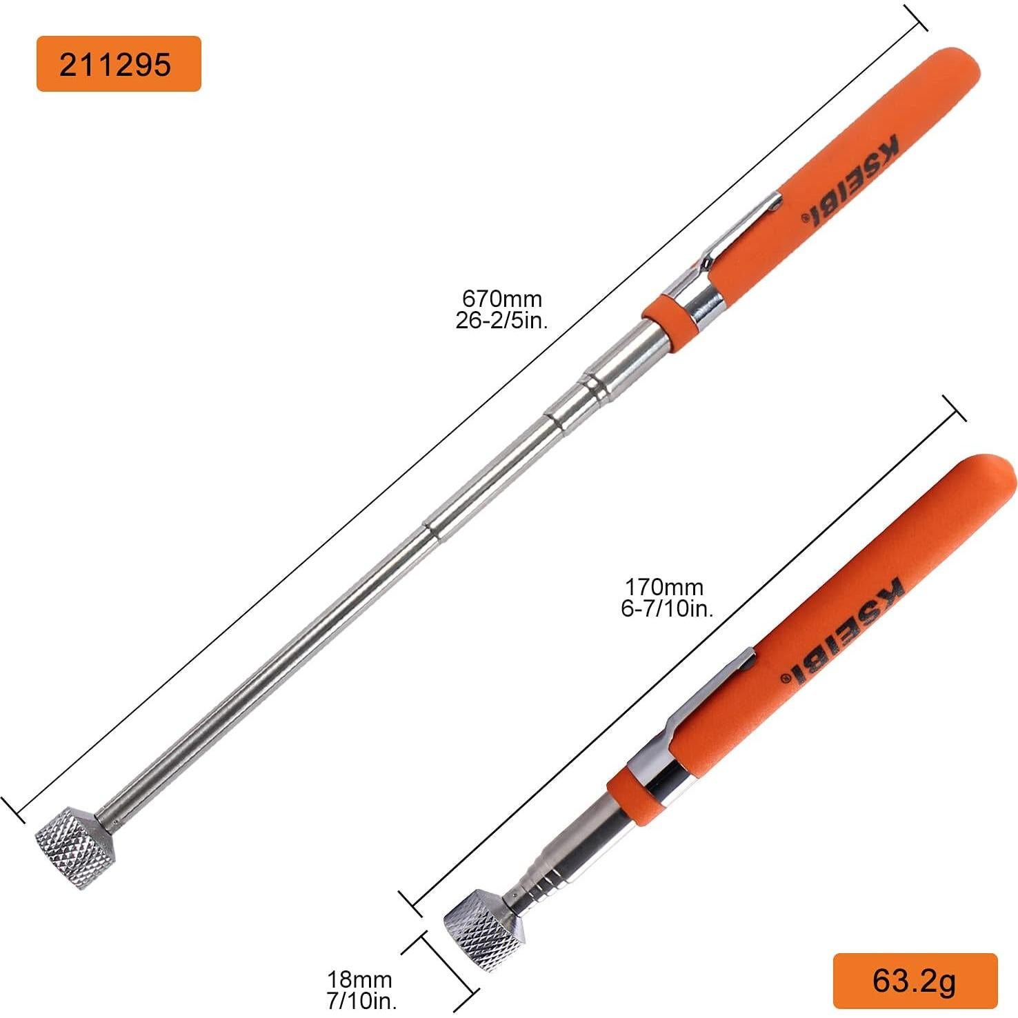 Herramienta de Recogida Magnética Telescópica KSEIBI 76.2 cm 8 lb