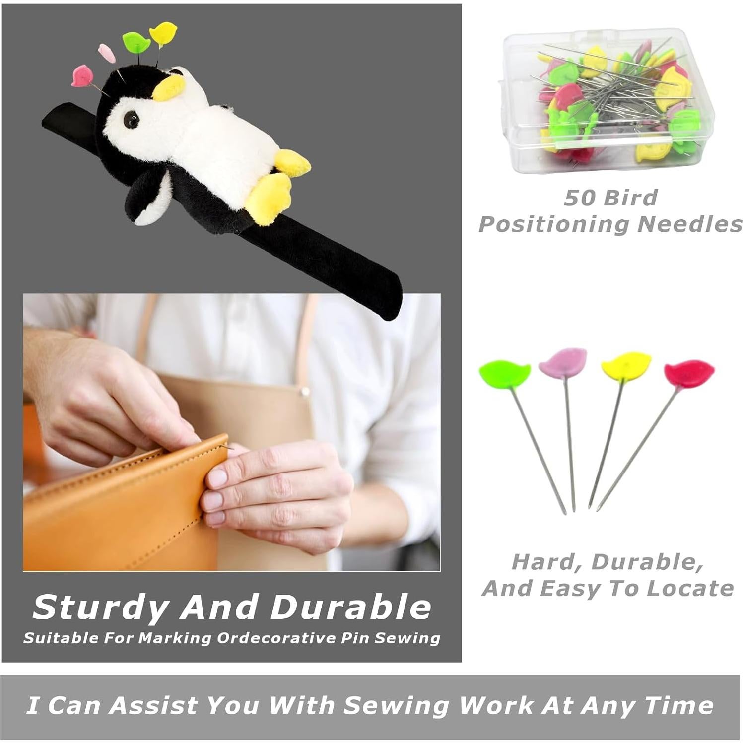 Kit de Costura Almohadilla Pingüino Wefadingla con 50 Agujas