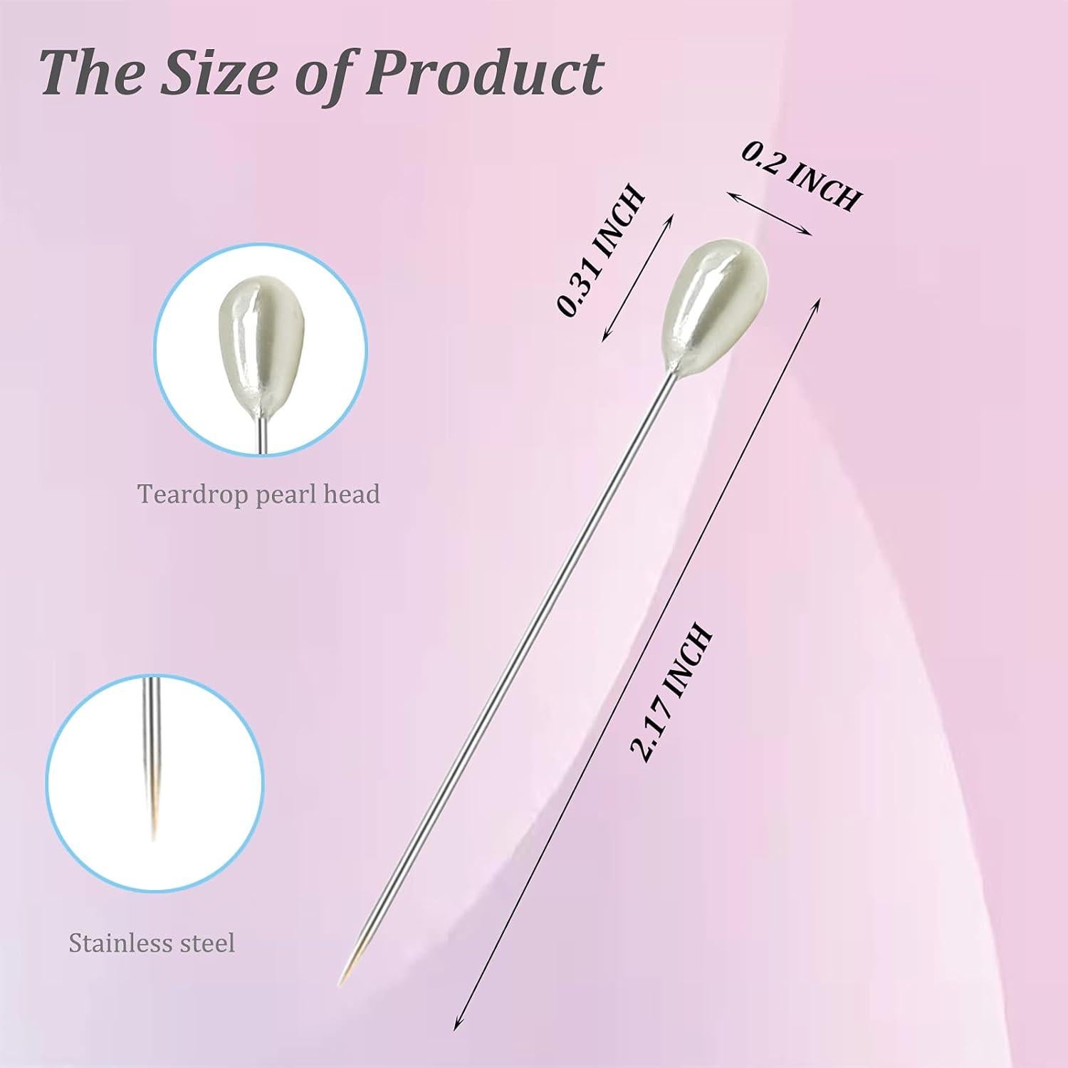 200 Alfileres de Corsage Hovesty con Cabeza de Perla Blanca