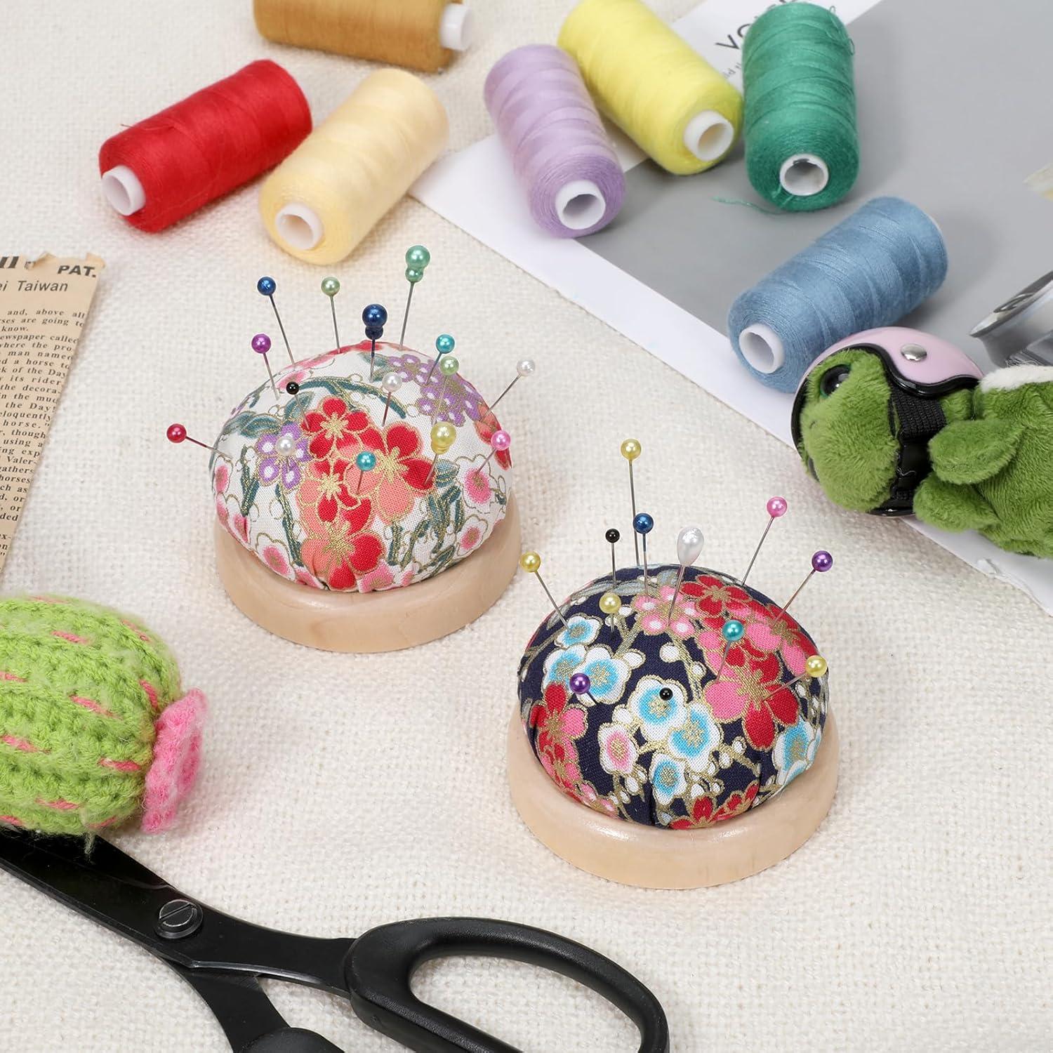 2 Almohadillas para Alfileres QfwdfcTrenz Madera Púrpura Rosa