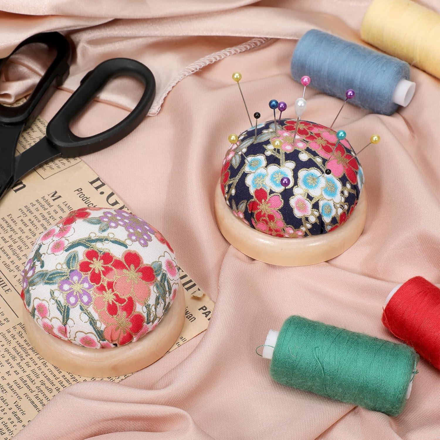 2 Almohadillas para Alfileres QfwdfcTrenz Madera Púrpura Rosa