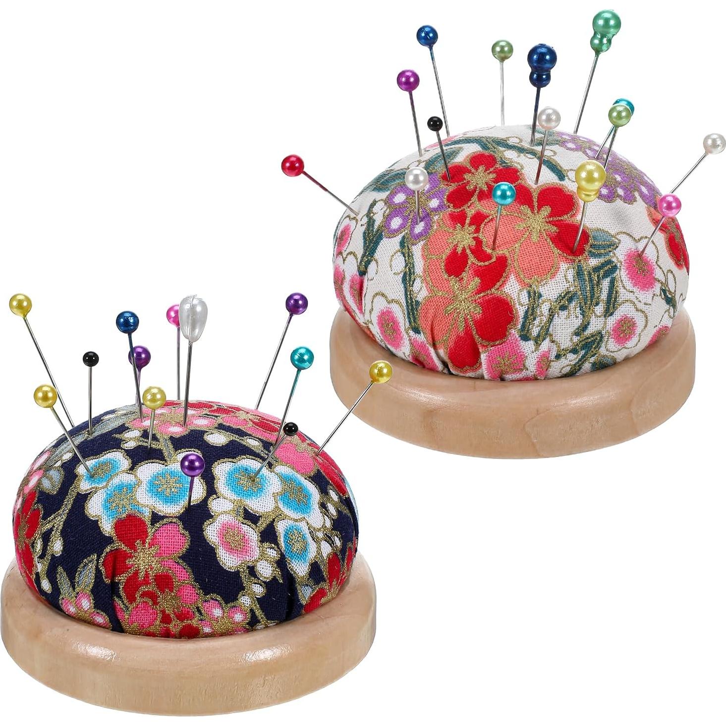 2 Almohadillas para Alfileres QfwdfcTrenz Madera Púrpura Rosa