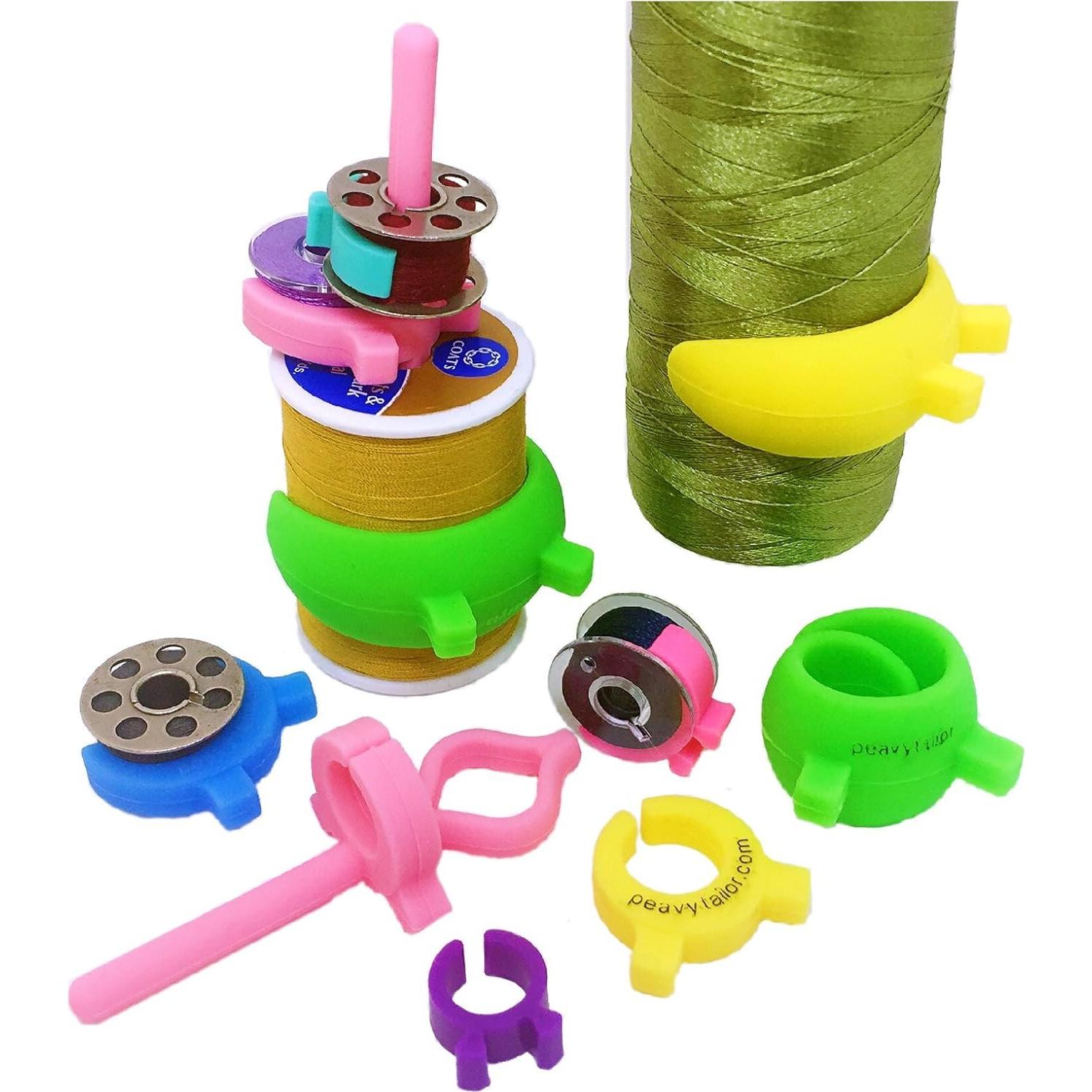 Conjunto de 12 Sujetadores de Bobinas PeavyTailor - Clips Organizador de Hilo