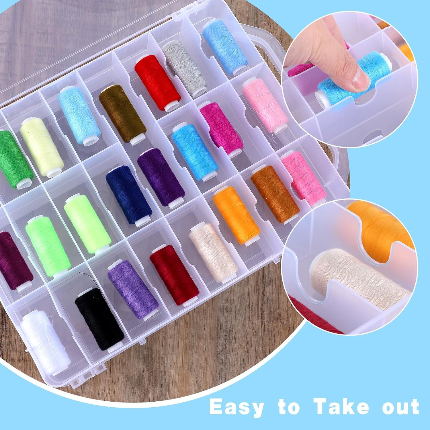 Organizador de Costura Mekueeex 46 Compartimentos Transparente