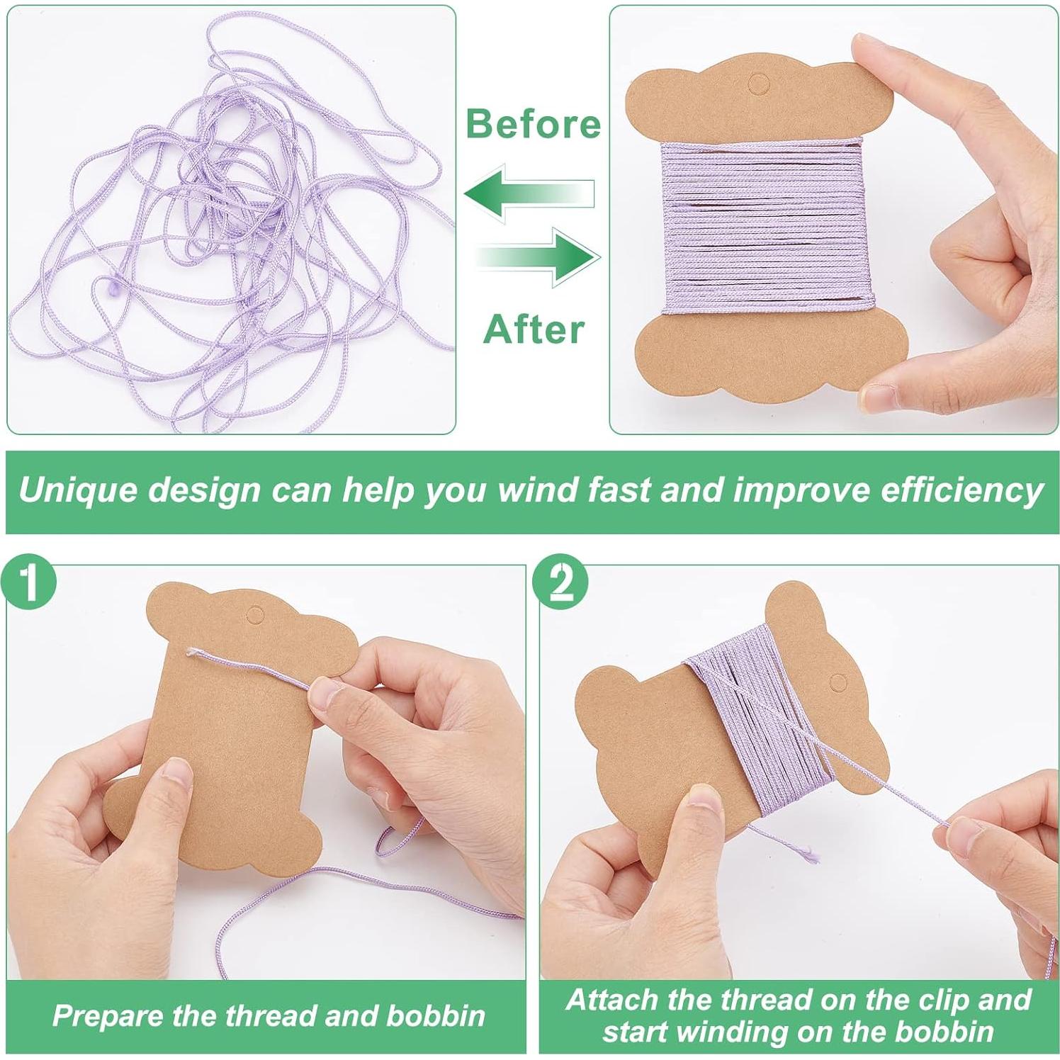 Organizador de Hilo PH PandaHall 80pcs Papel Kraft 10.1x7.7cm