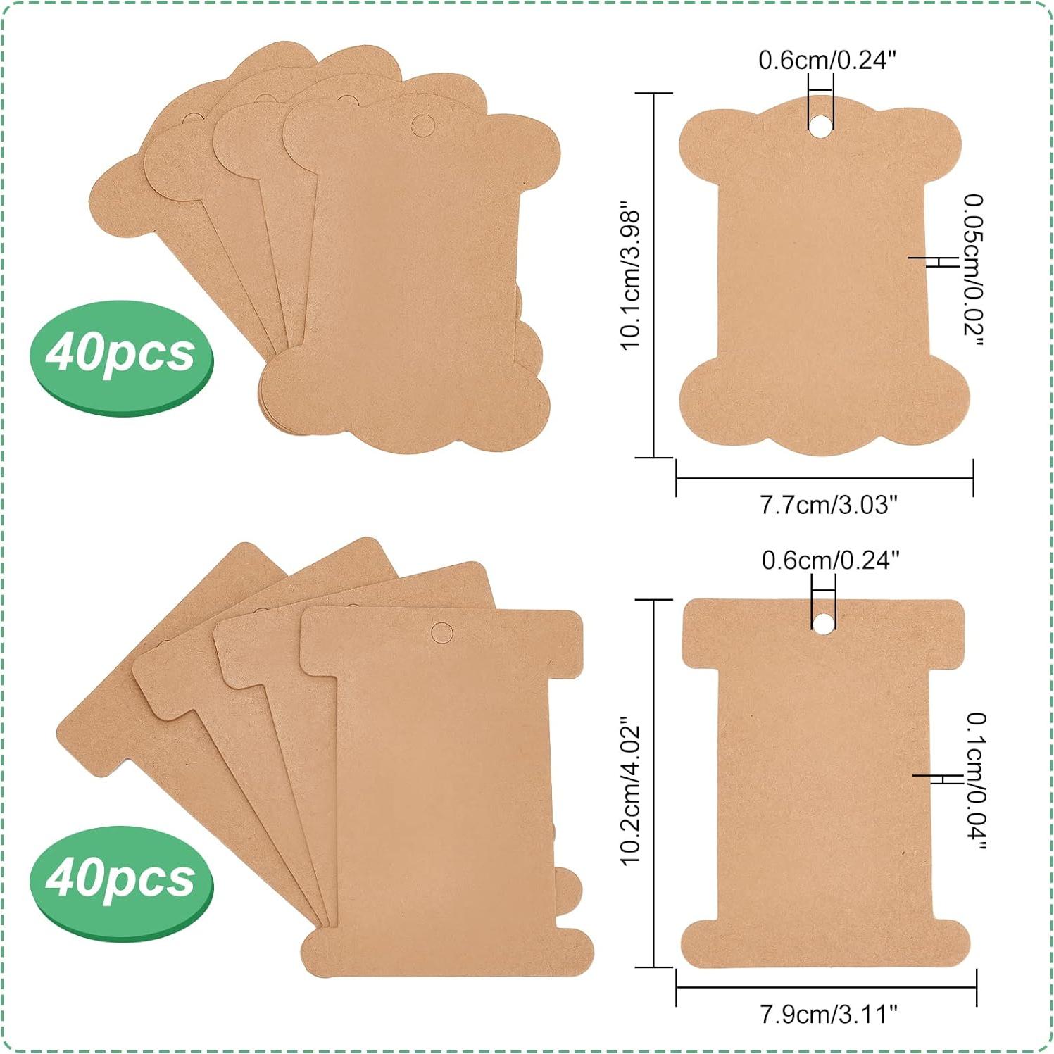 Organizador de Hilo PH PandaHall 80pcs Papel Kraft 10.1x7.7cm