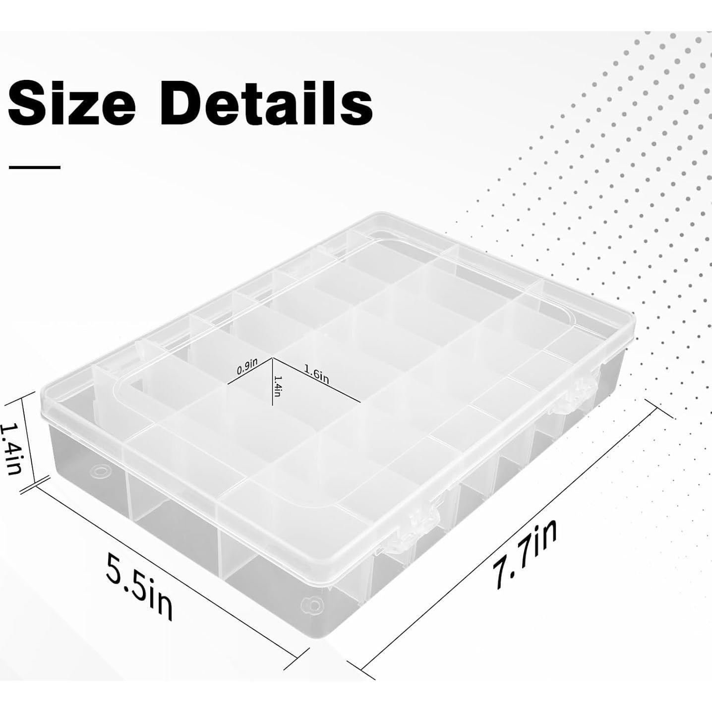 Caja Organizadora de Plástico OALCQ 24 Compartimentos 19.56x13.97cm