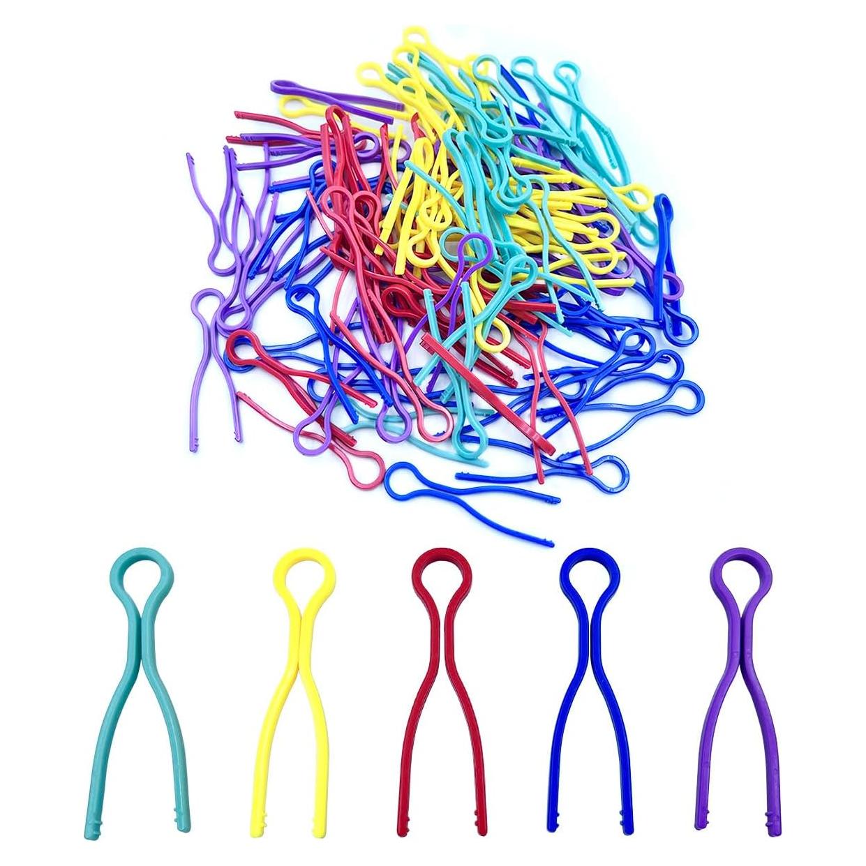 100 Sujetadores de Bobinas de Hilo Metulip 5 Colores Organizador