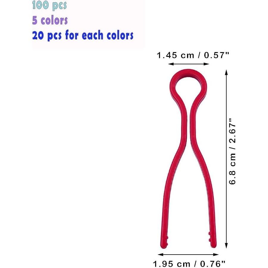 100 Sujetadores de Bobinas de Hilo Metulip 5 Colores Organizador