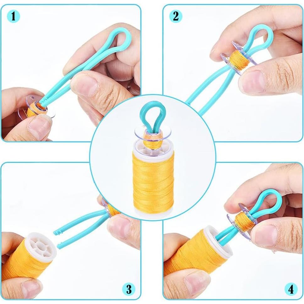 100 Sujetadores de Bobinas de Hilo Metulip 5 Colores Organizador