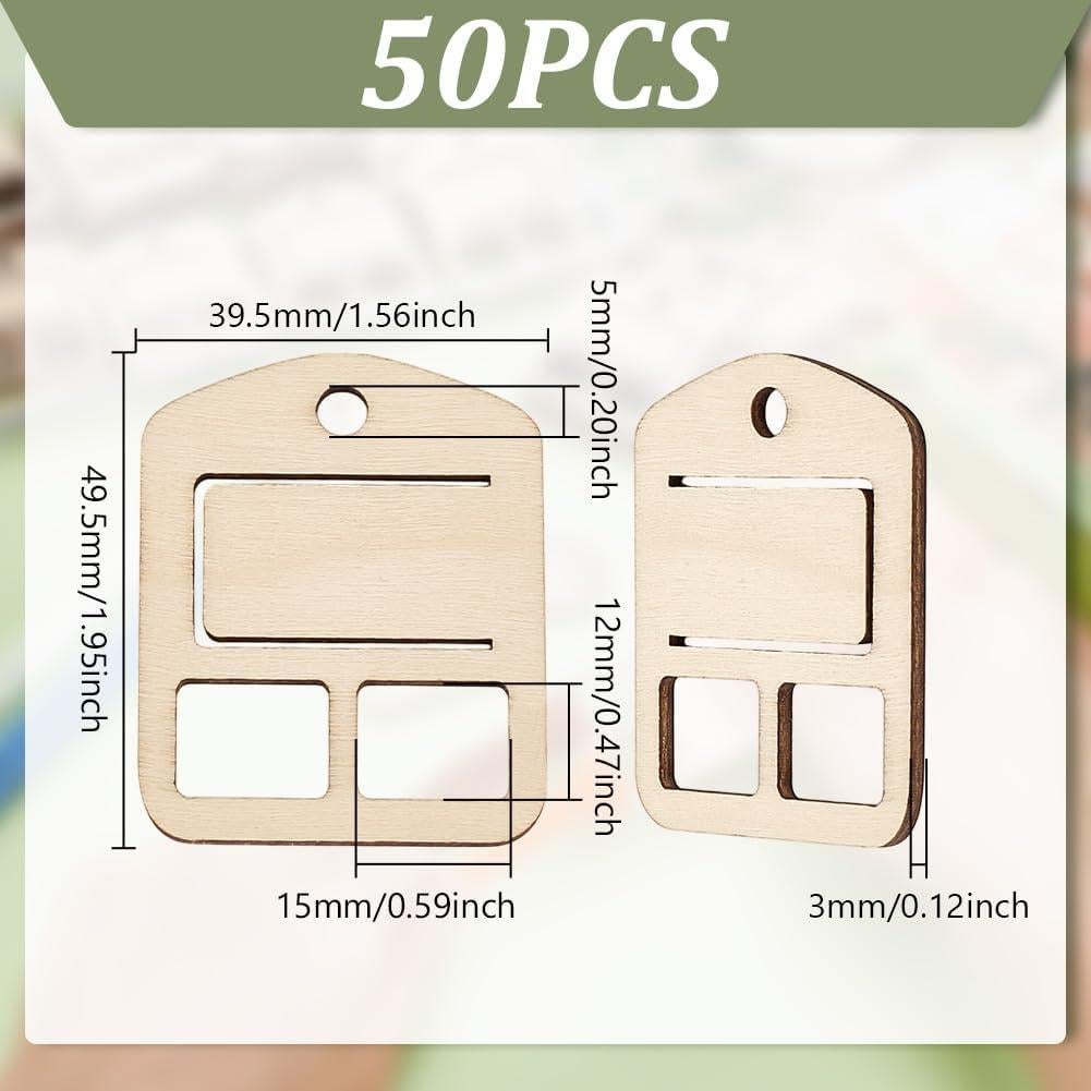 Organizador de Hilo de Madera AHANDMAKER 50pcs 4.95x3.95 cm