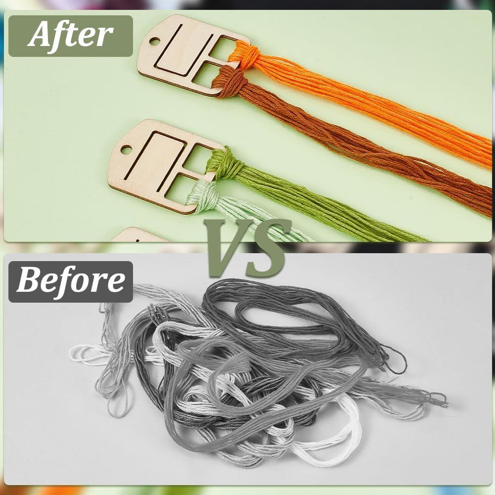 Organizador de Hilo de Madera AHANDMAKER 50pcs 4.95x3.95 cm