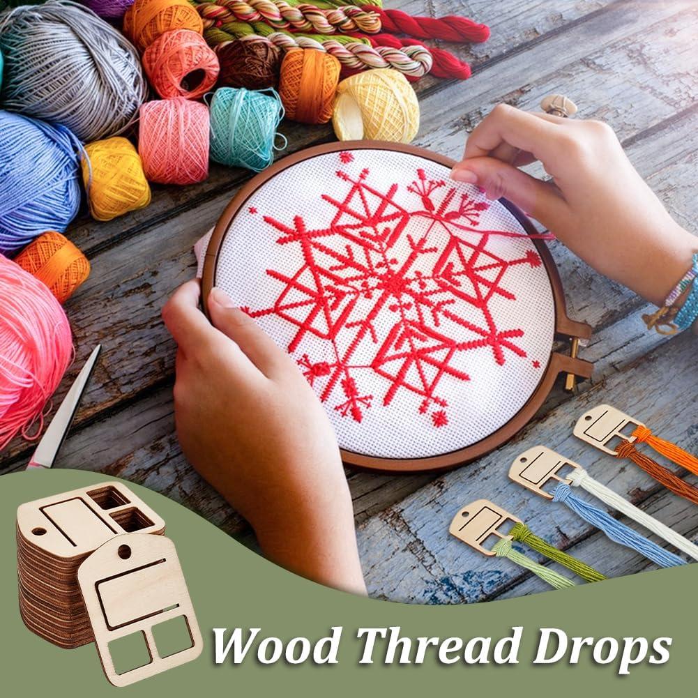 Organizador de Hilo de Madera AHANDMAKER 50pcs 4.95x3.95 cm