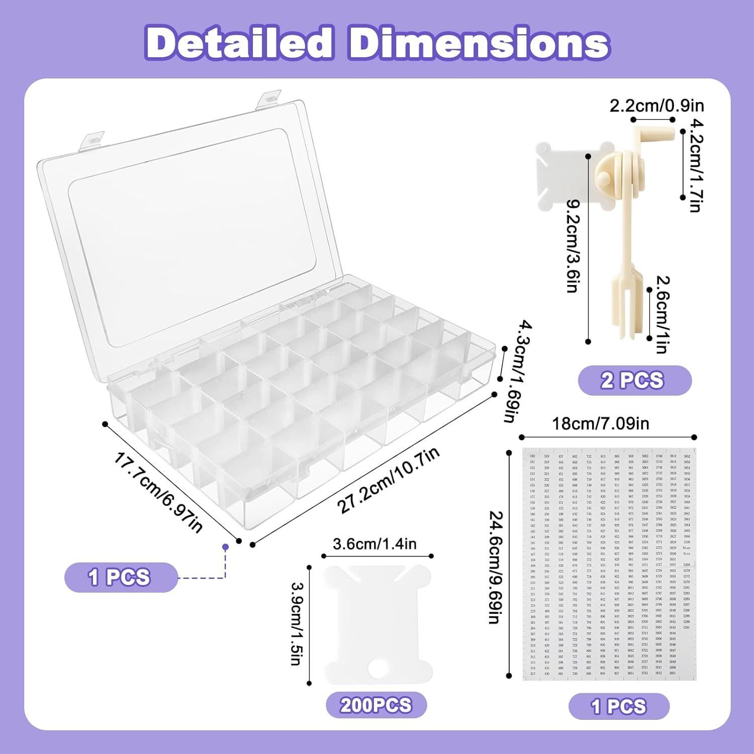 Organizador de Hilo de Bordado Galaton 36 Compartimentos