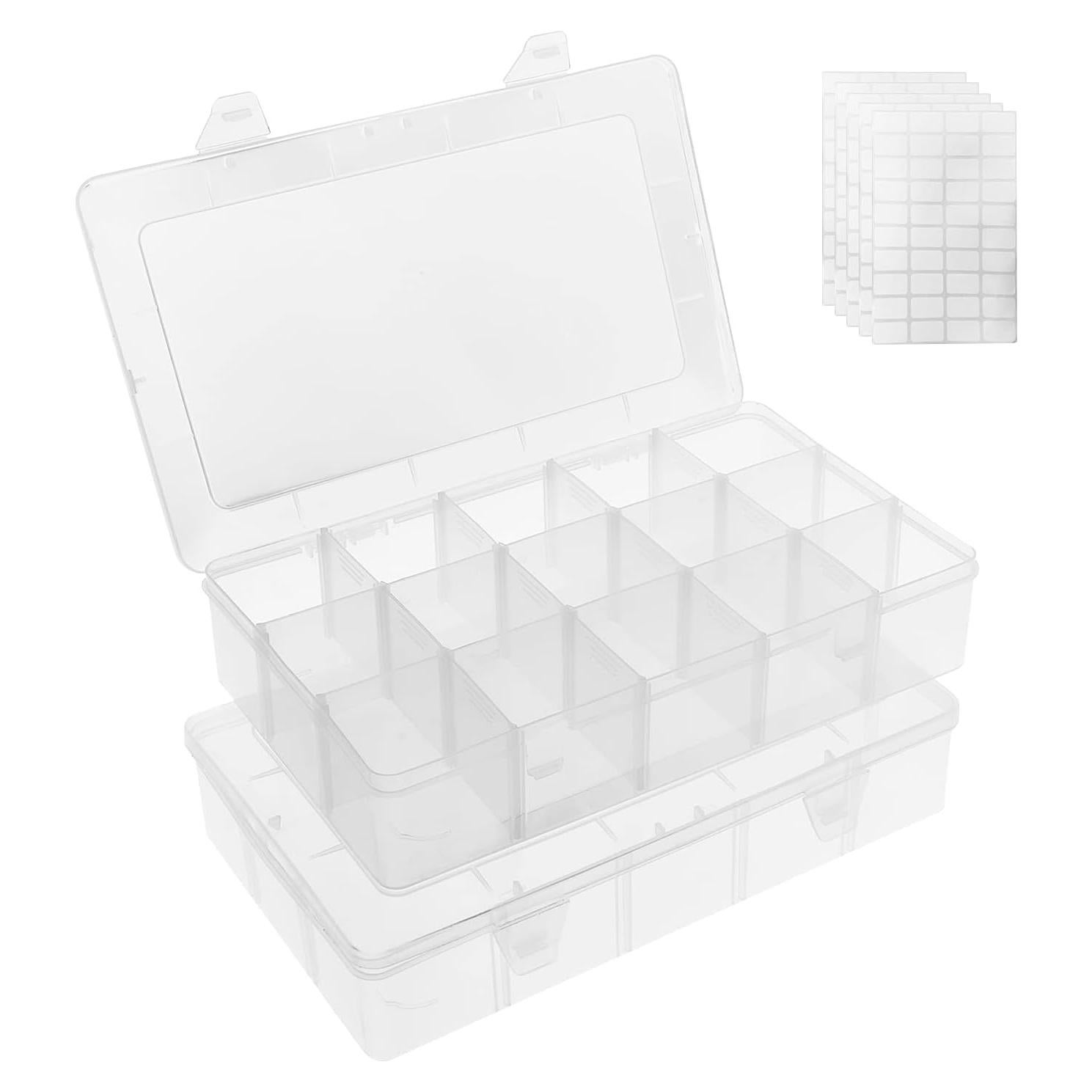 Caja Organizadora de Plástico Umirokin 2 Paquetes 15 Compartimentos