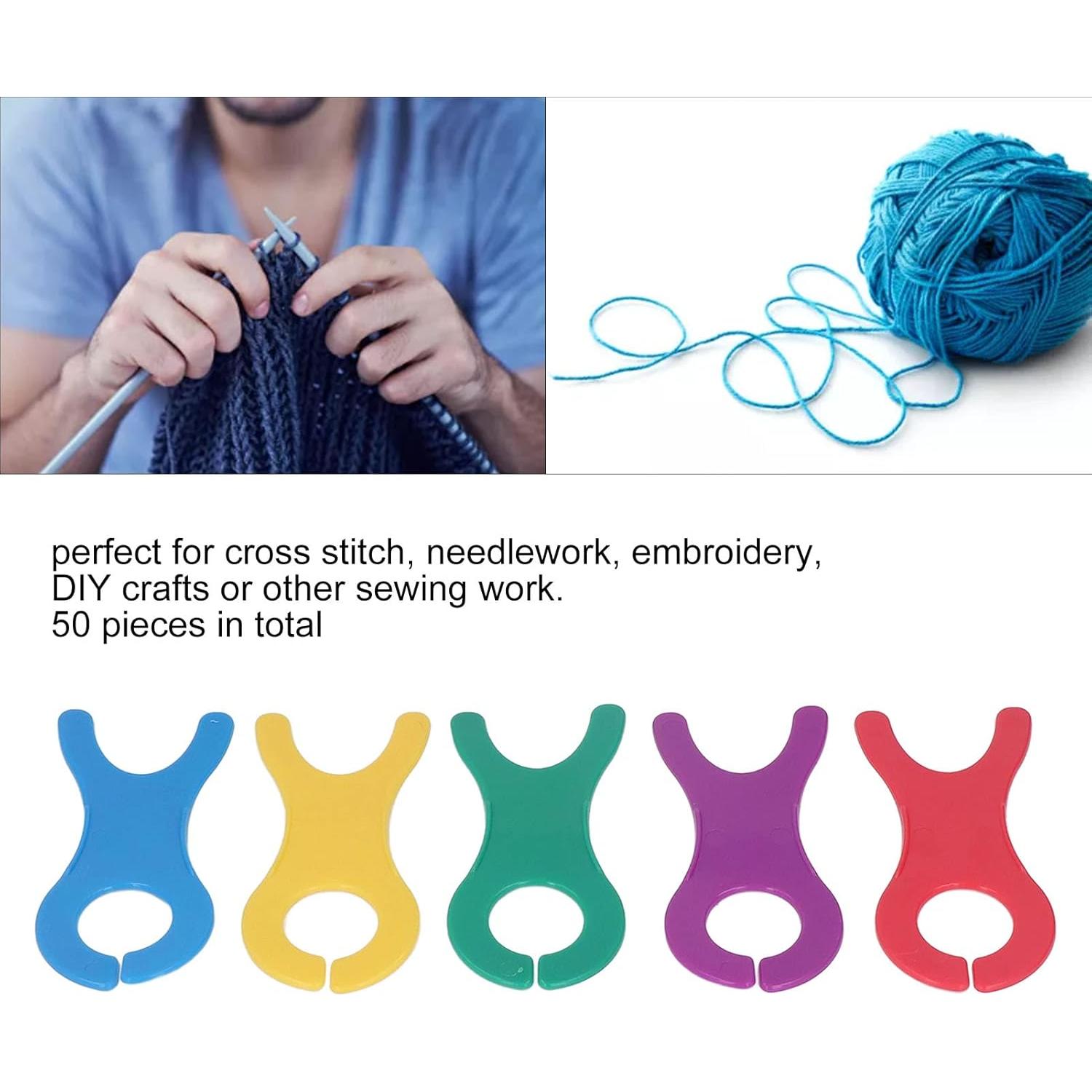 50 Bobinas de Hilo de Plástico TOPINCN, 5 Colores para Tejer y Coser