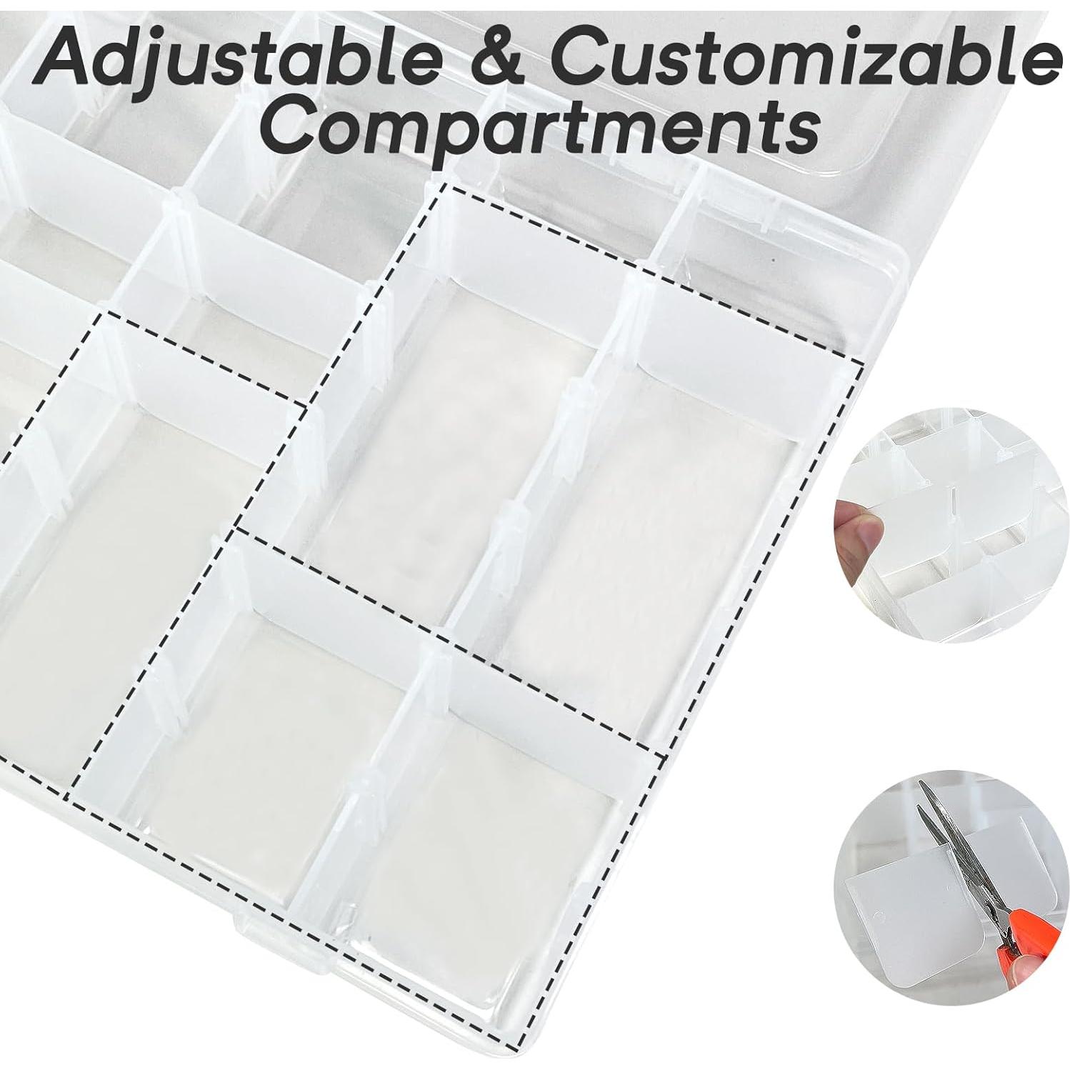 Paquete de 2 cajas organizadoras Meanhoo 36 compartimentos plástico