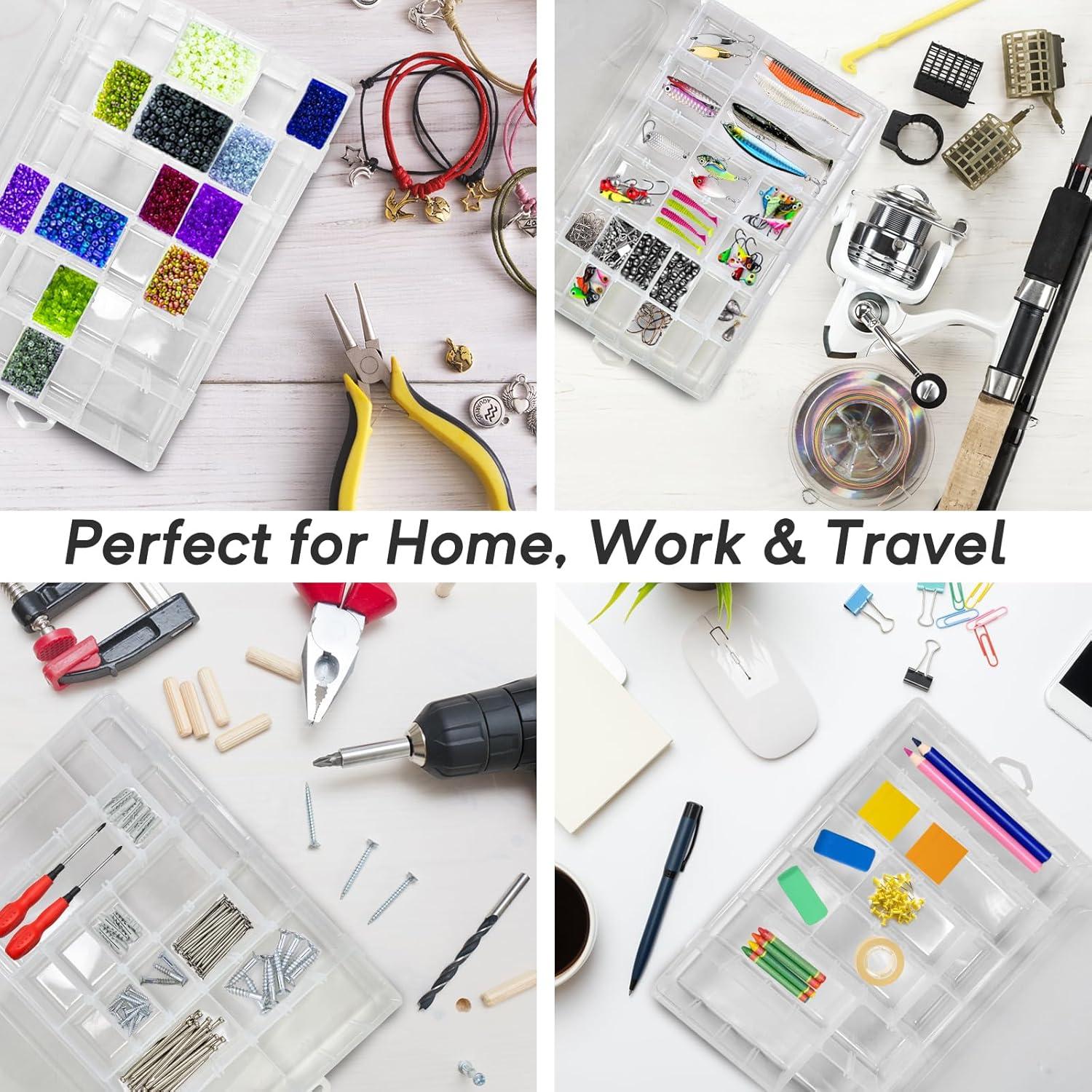 Paquete de 2 cajas organizadoras Meanhoo 36 compartimentos plástico