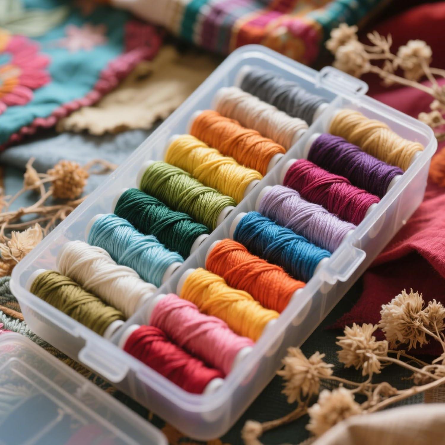 Organizador de Hilo de Bordado Mzario con 150 Bobinas y Etiquetas