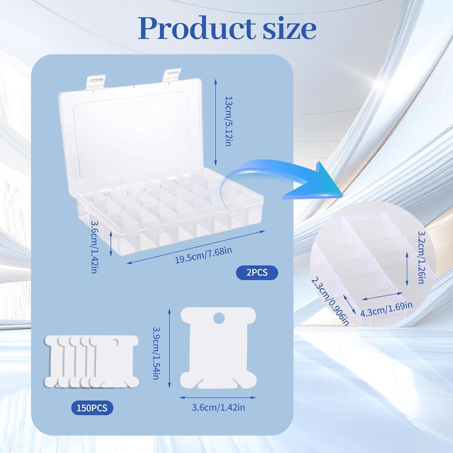 Organizador de Hilo de Bordado Mzario con 150 Bobinas y Etiquetas