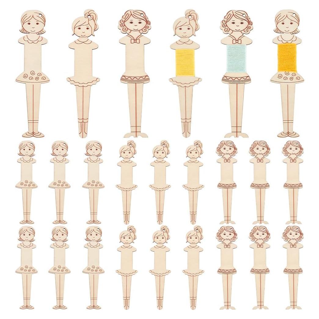 Bobinas de Hilo de Madera PH PandaHall 24pcs 15x4cm