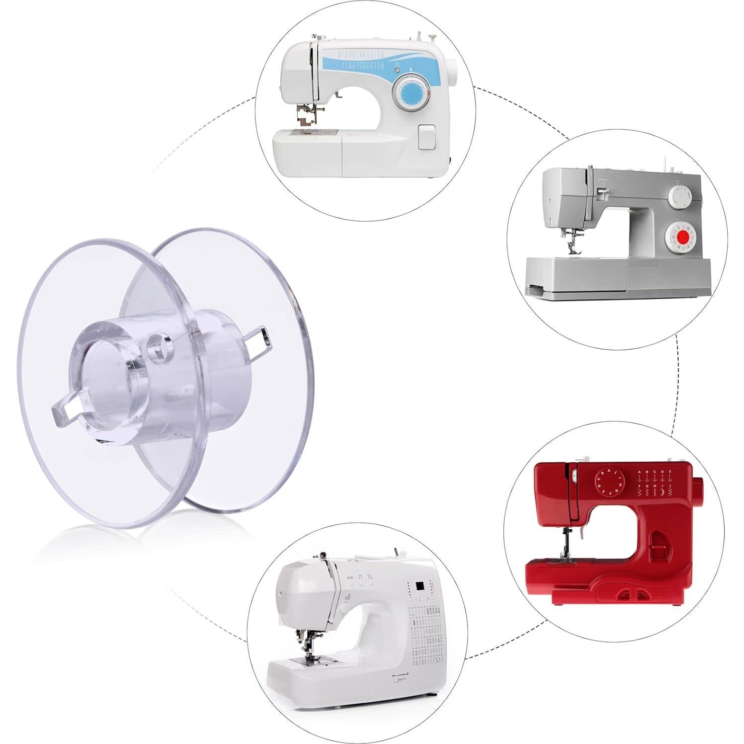 50 Bobinas de Plástico para Máquina de Coser Eoehro FR001