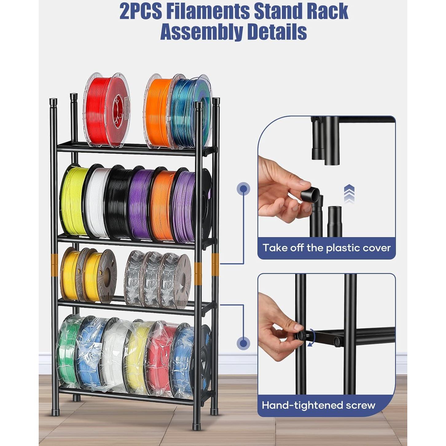 Soporte de Almacenamiento de Filamento 3D 2 Niveles - Organizador Expandible