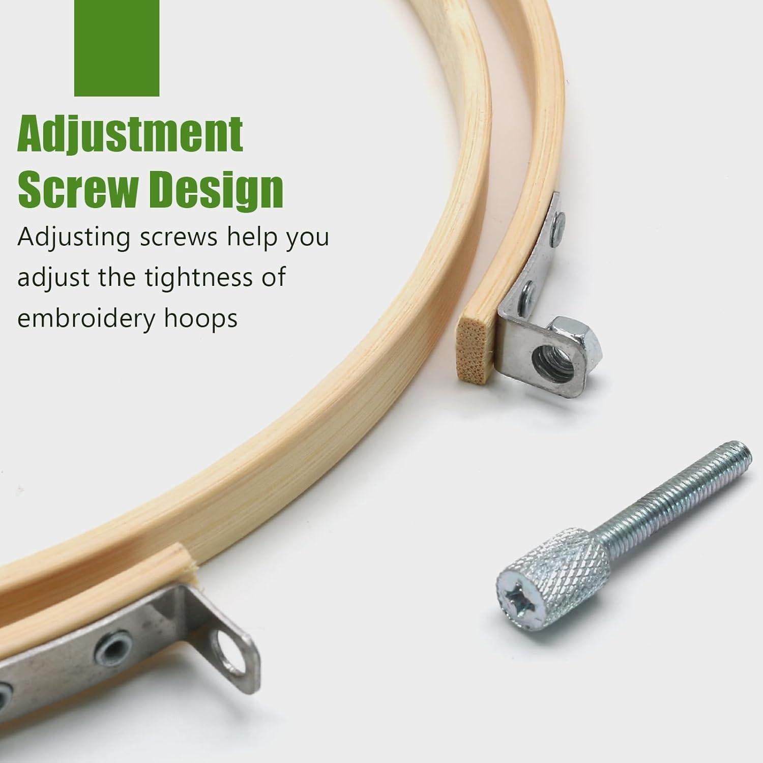 Set de 6 Aros de Bordado Biaungdo de Bambú Ajustables 7.62-20.32 cm