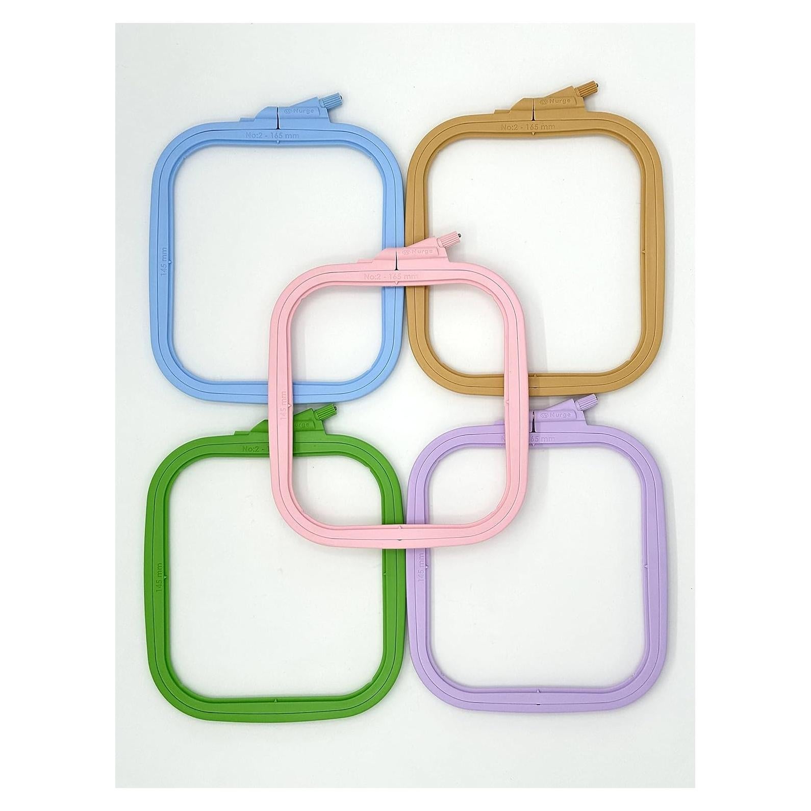 Aros de Bordado Plásticos Nurge 5Pcs Cuadrados Pequeños