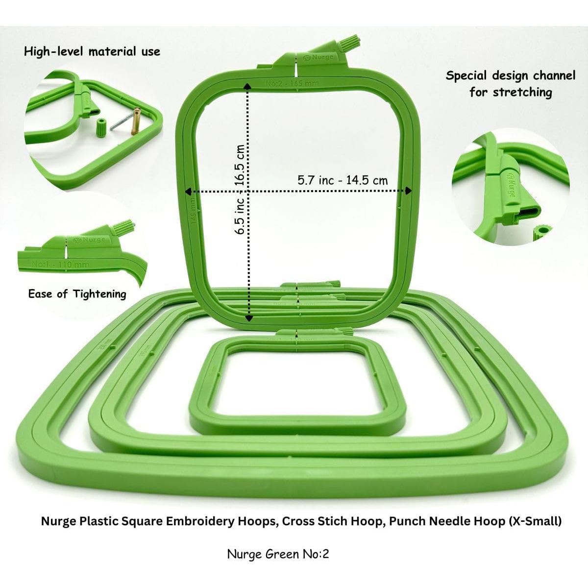 Aros de Bordado Plásticos Nurge 5Pcs Cuadrados Pequeños