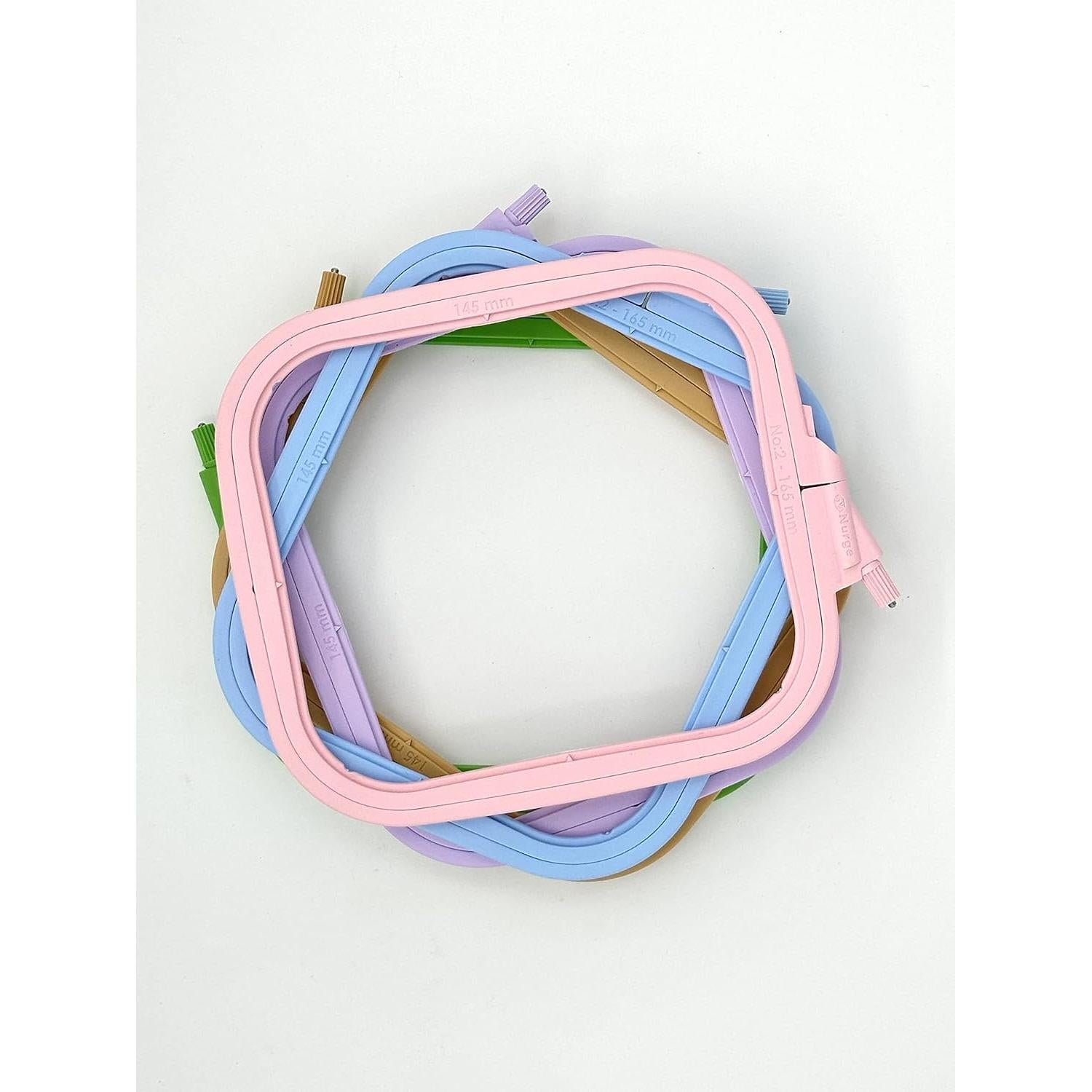 Aros de Bordado Plásticos Nurge 5Pcs Cuadrados Pequeños