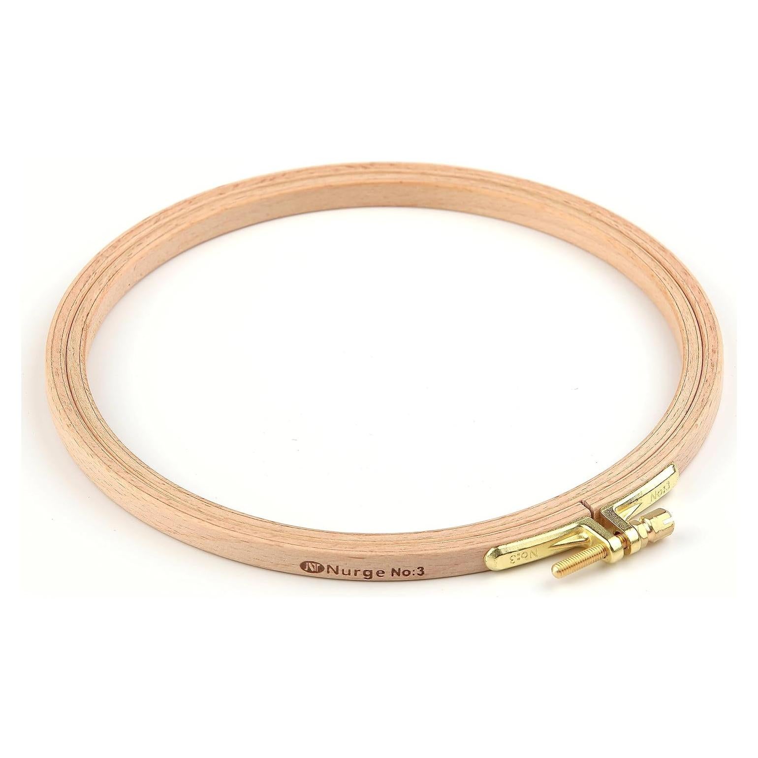 Aro de Bordado de Madera de Haya Nurge 16cm con Cierre Dorado