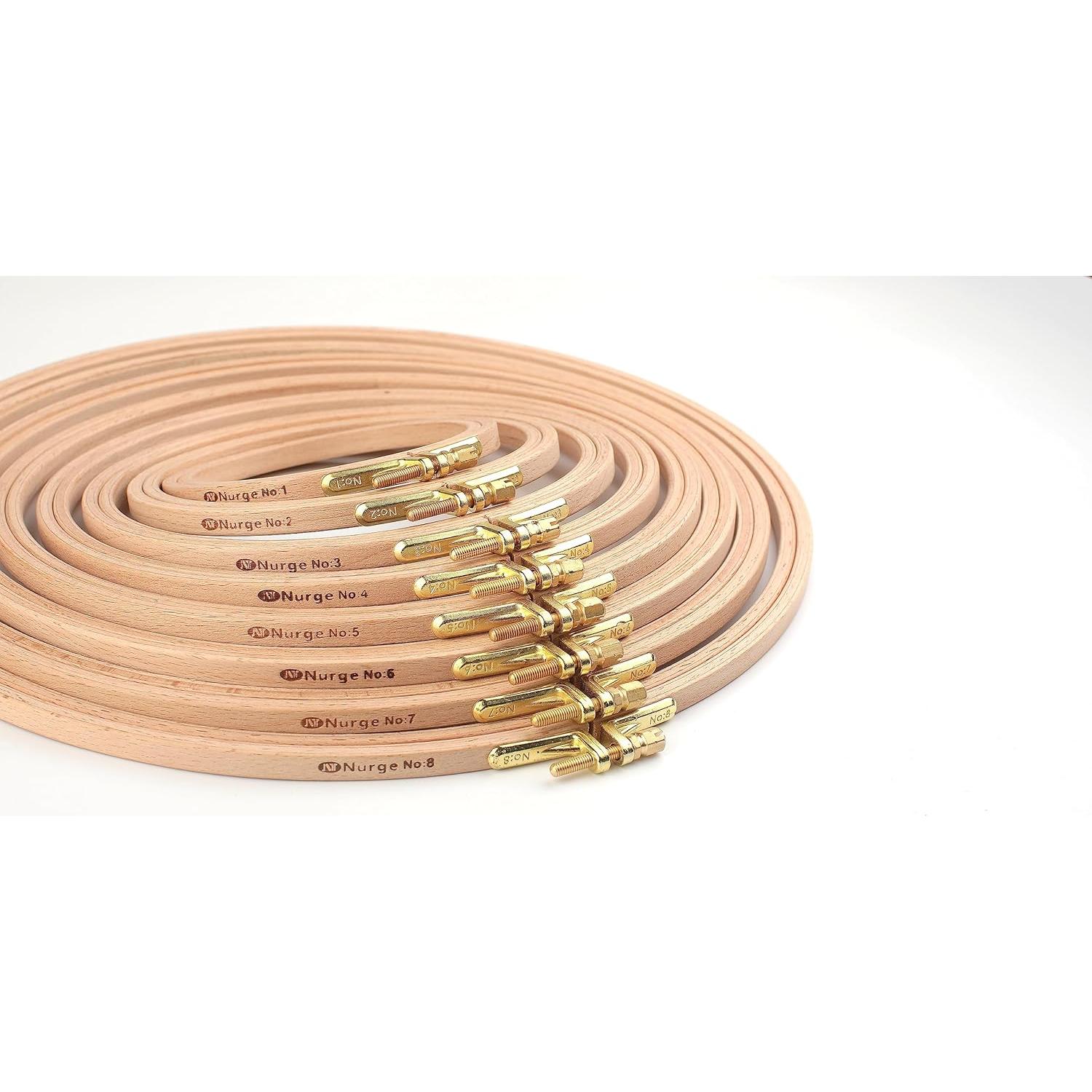 Aro de Bordado de Madera de Haya Nurge 16cm con Cierre Dorado