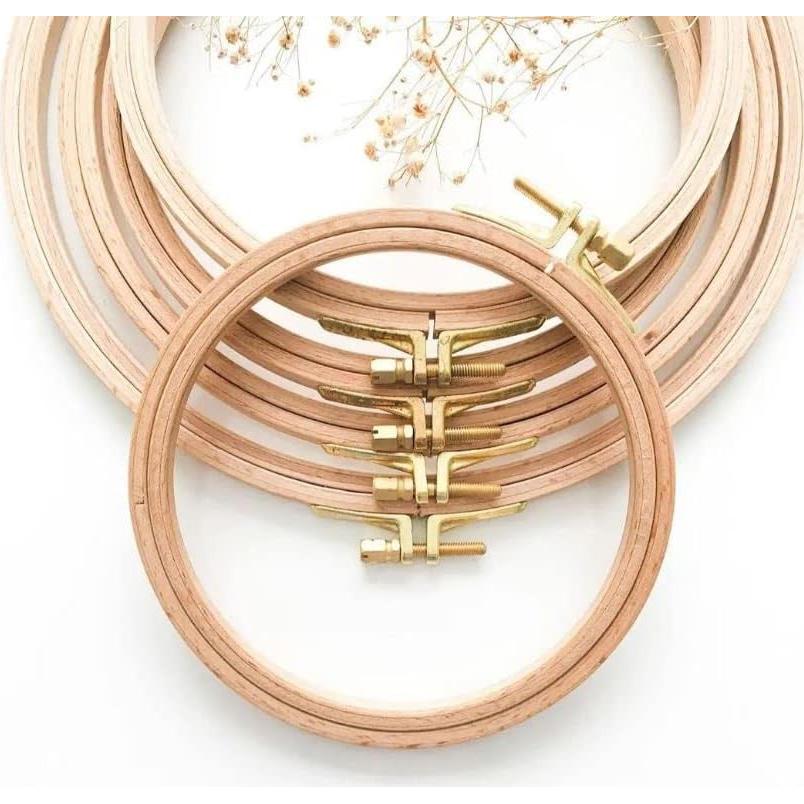 Aro de Bordado de Madera de Haya Nurge 16cm con Cierre Dorado