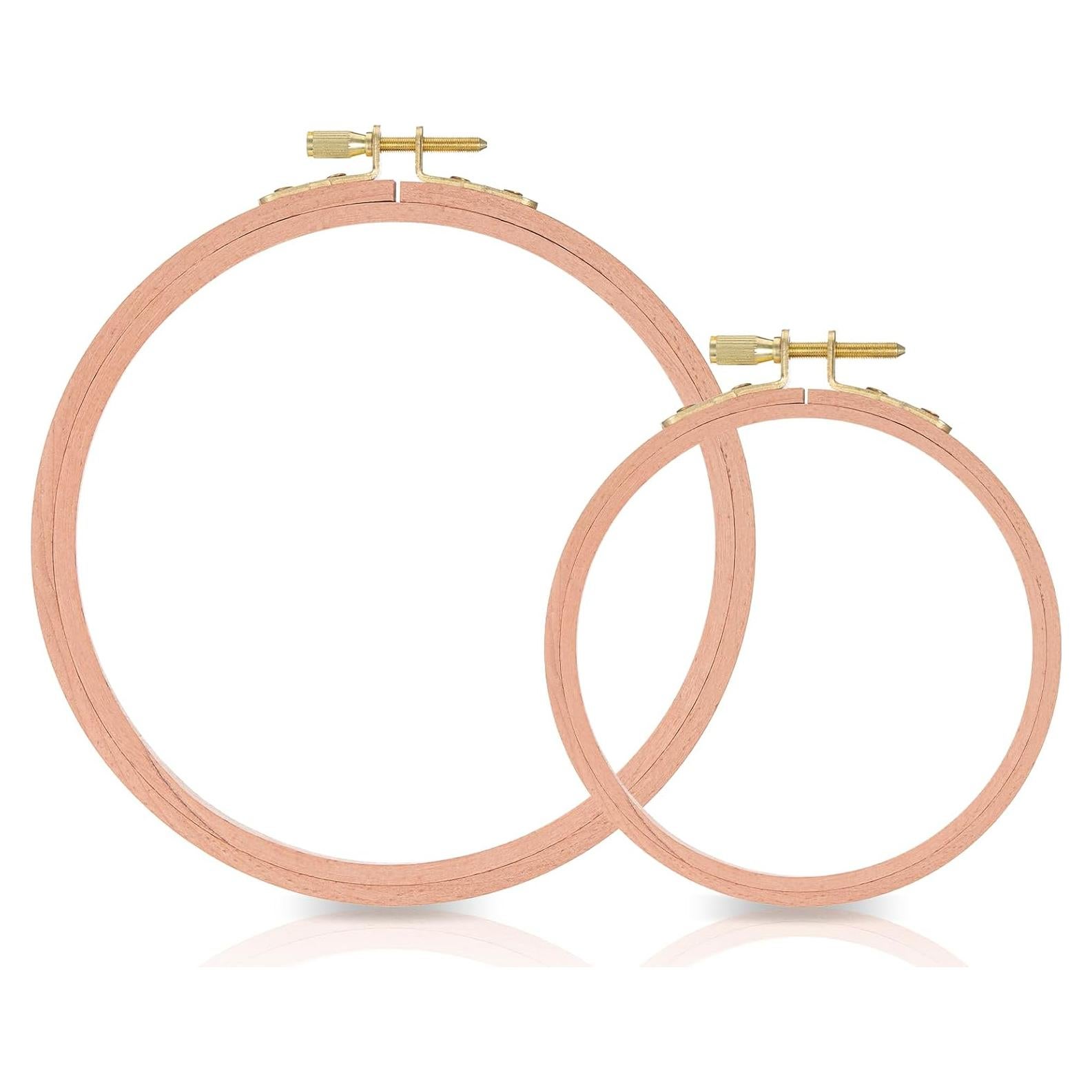 Aros de Bordado de Madera de Haya 4" y 6" - 2 Pcs