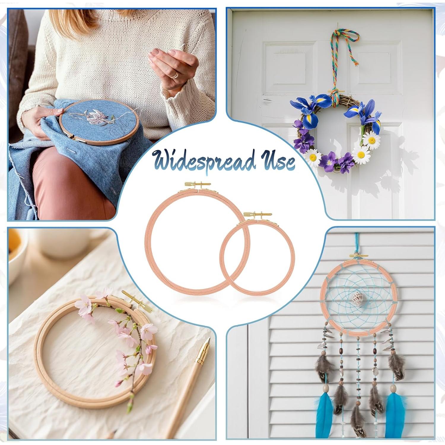 Aros de Bordado de Madera de Haya 4" y 6" - 2 Pcs