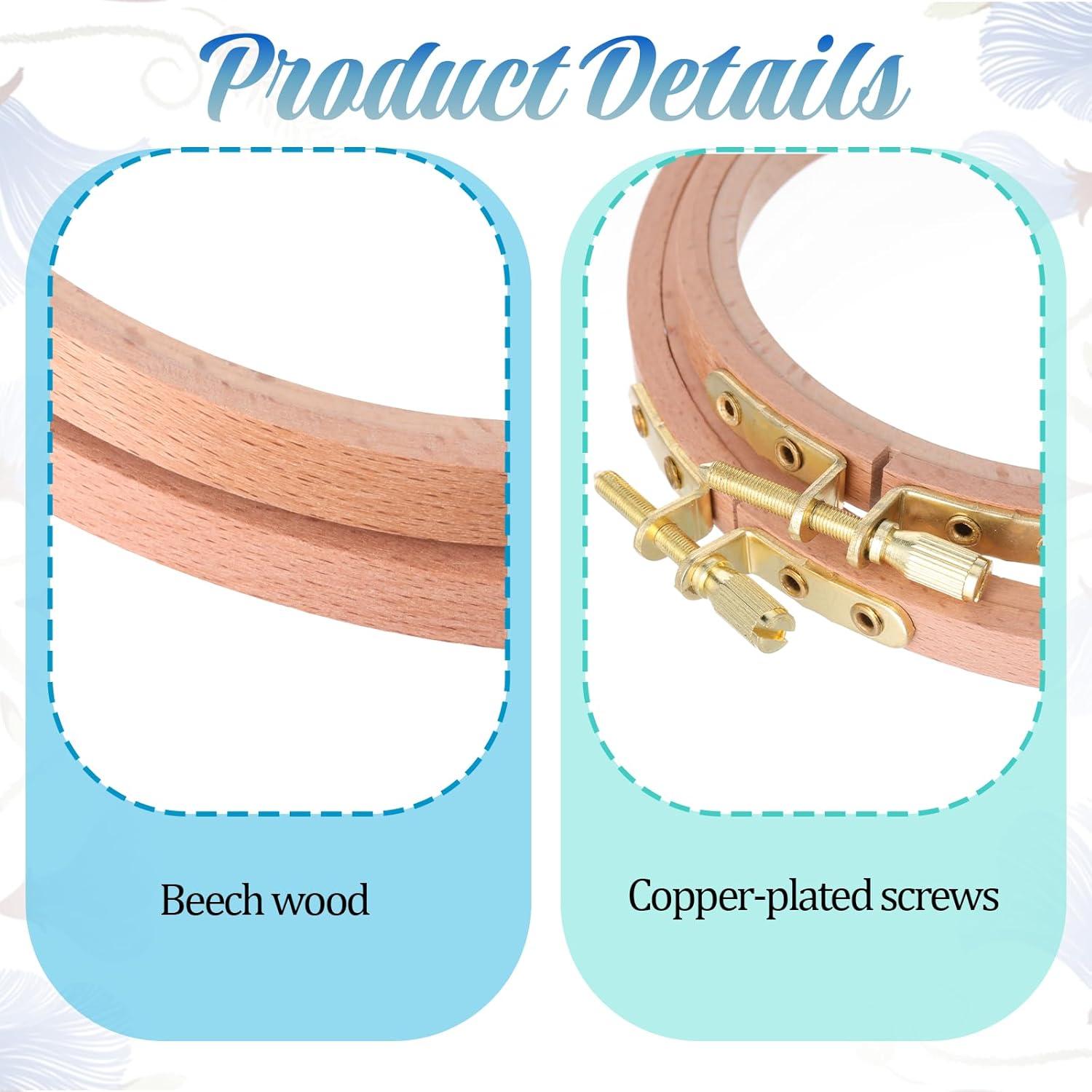 Aros de Bordado de Madera de Haya 4" y 6" - 2 Pcs