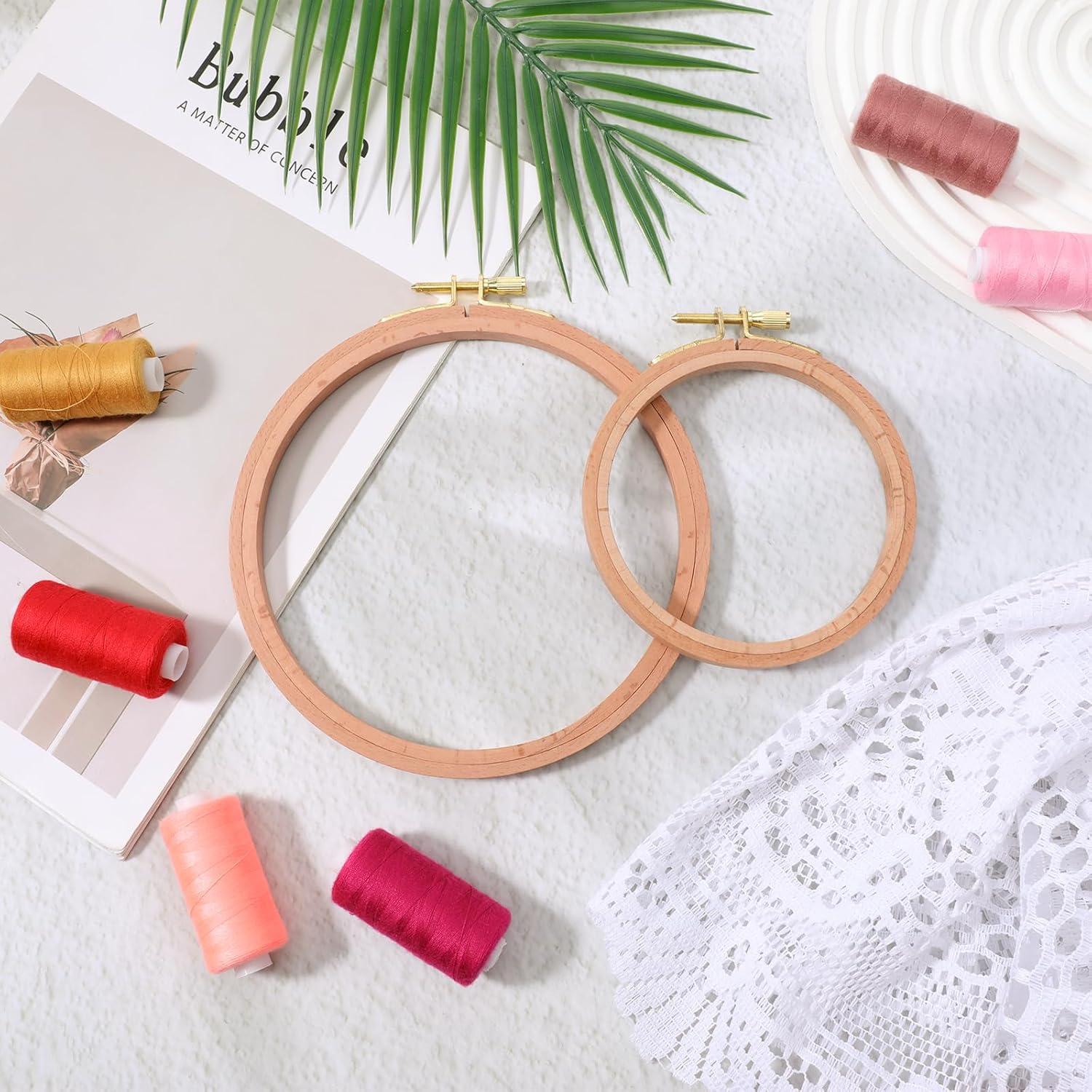 Aros de Bordado de Madera de Haya 4" y 6" - 2 Pcs